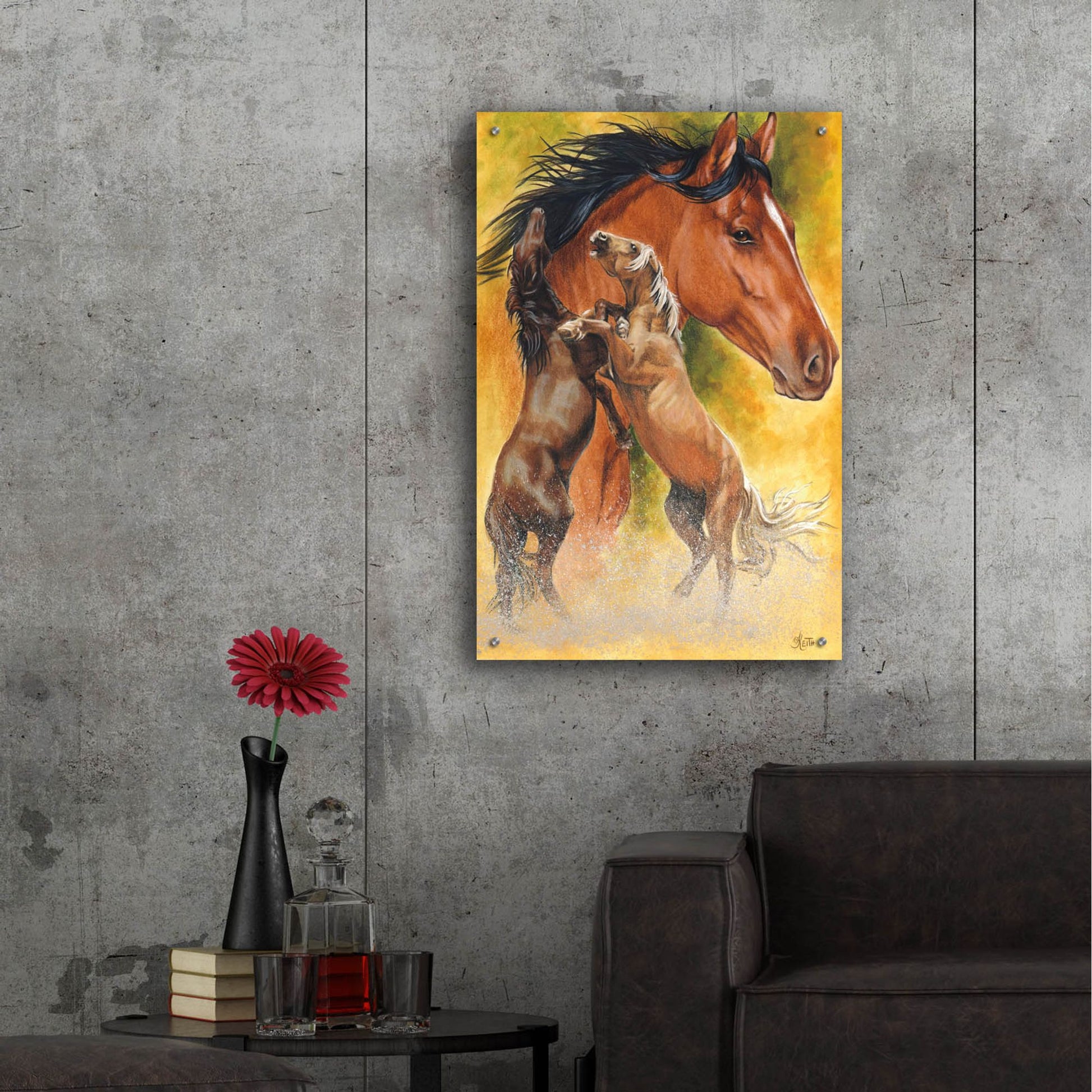 Epic Art 'Mustang' by Barbara Keith, Acrylic Glass Wall Art,24x36