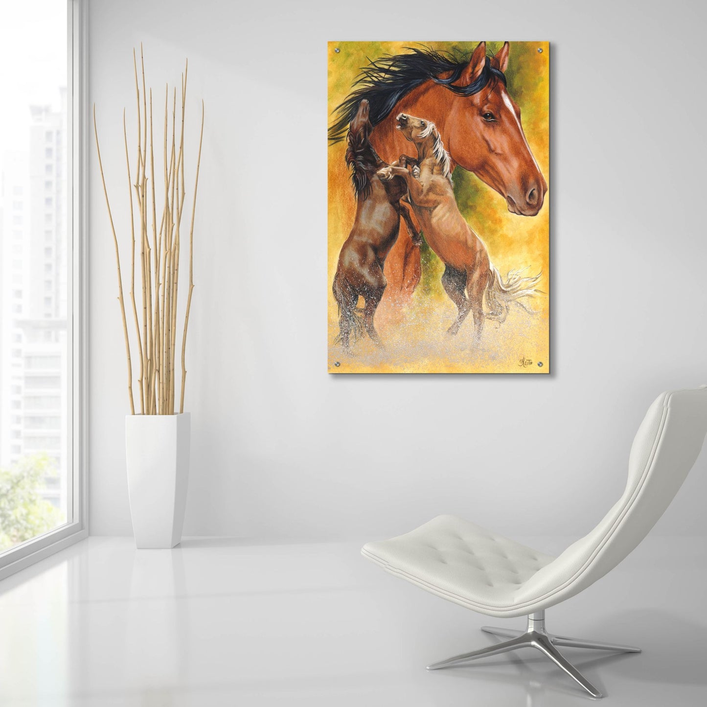 Epic Art 'Mustang' by Barbara Keith, Acrylic Glass Wall Art,24x36