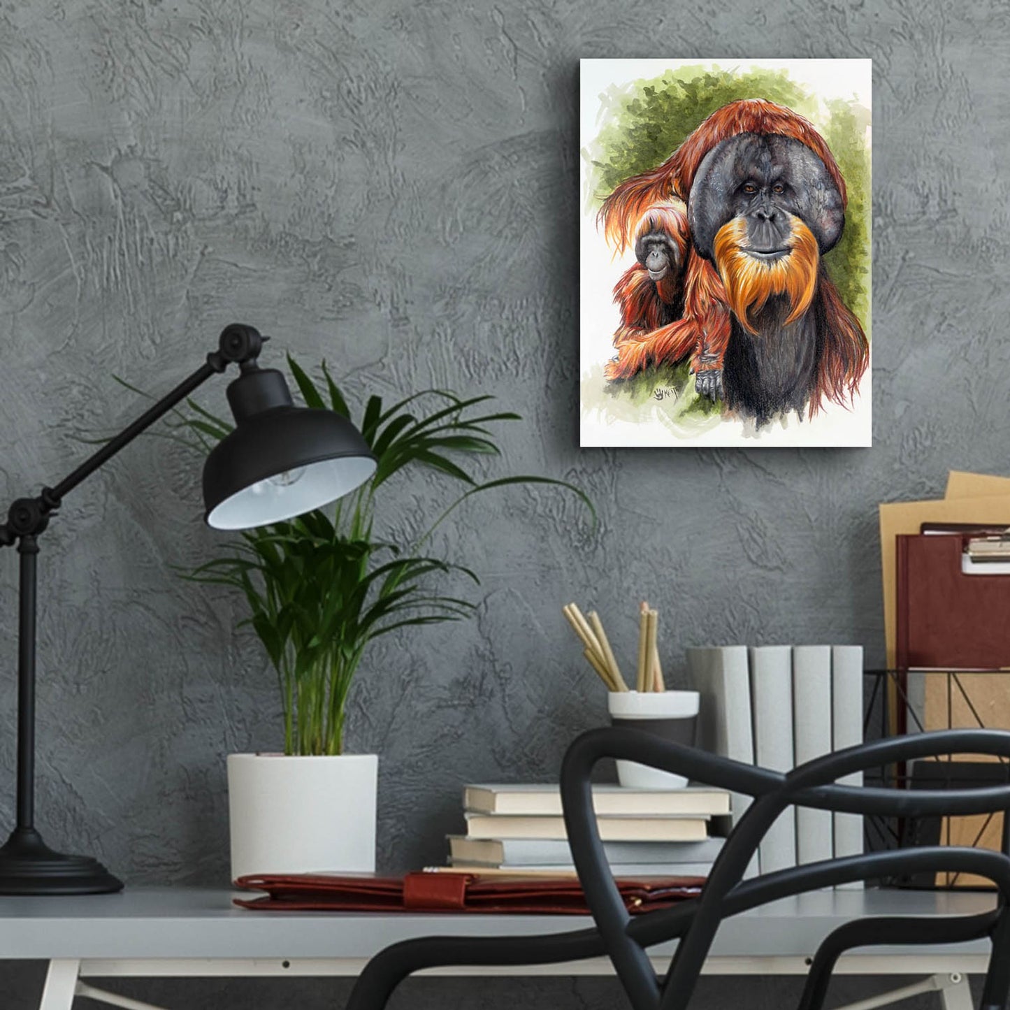 Epic Art 'Orangutan Soul' by Barbara Keith, Acrylic Glass Wall Art,12x16