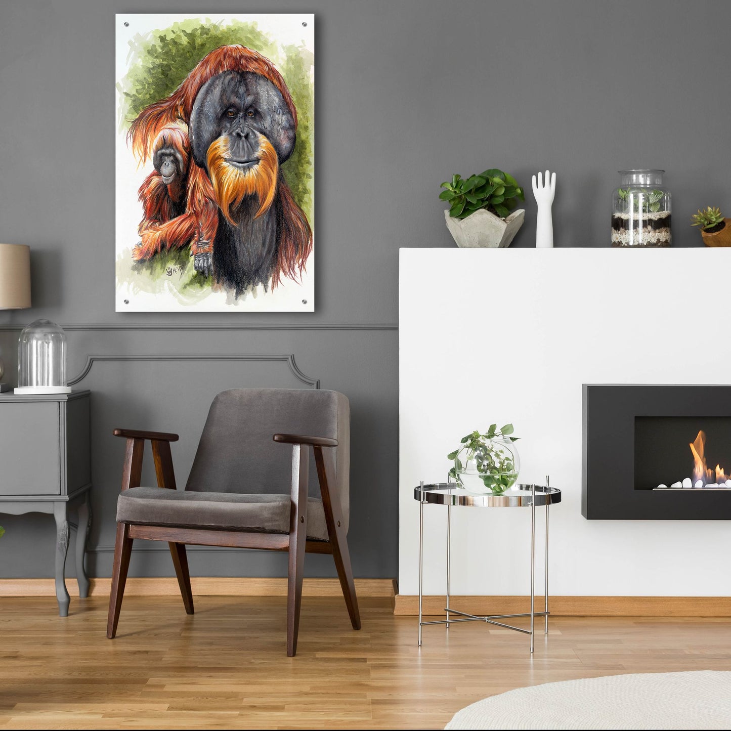 Epic Art 'Orangutan Soul' by Barbara Keith, Acrylic Glass Wall Art,24x36