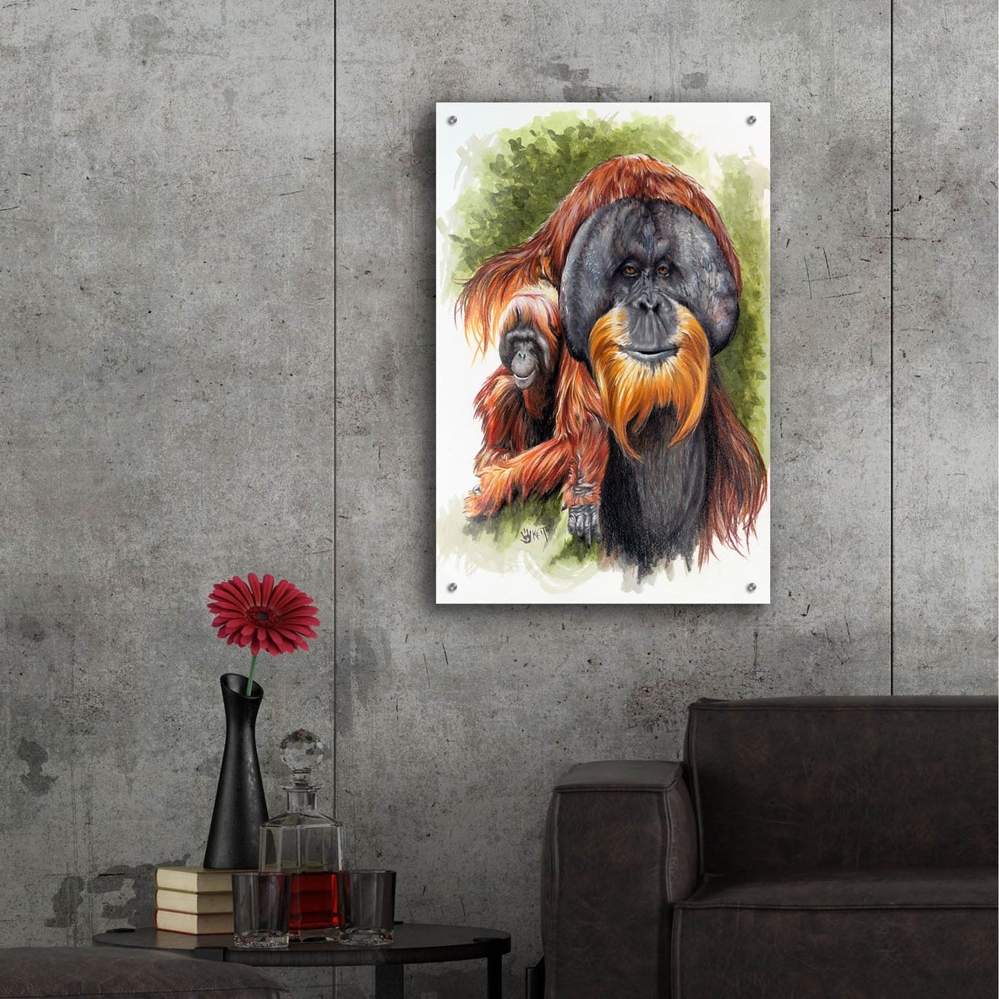 Epic Art 'Orangutan Soul' by Barbara Keith, Acrylic Glass Wall Art,24x36