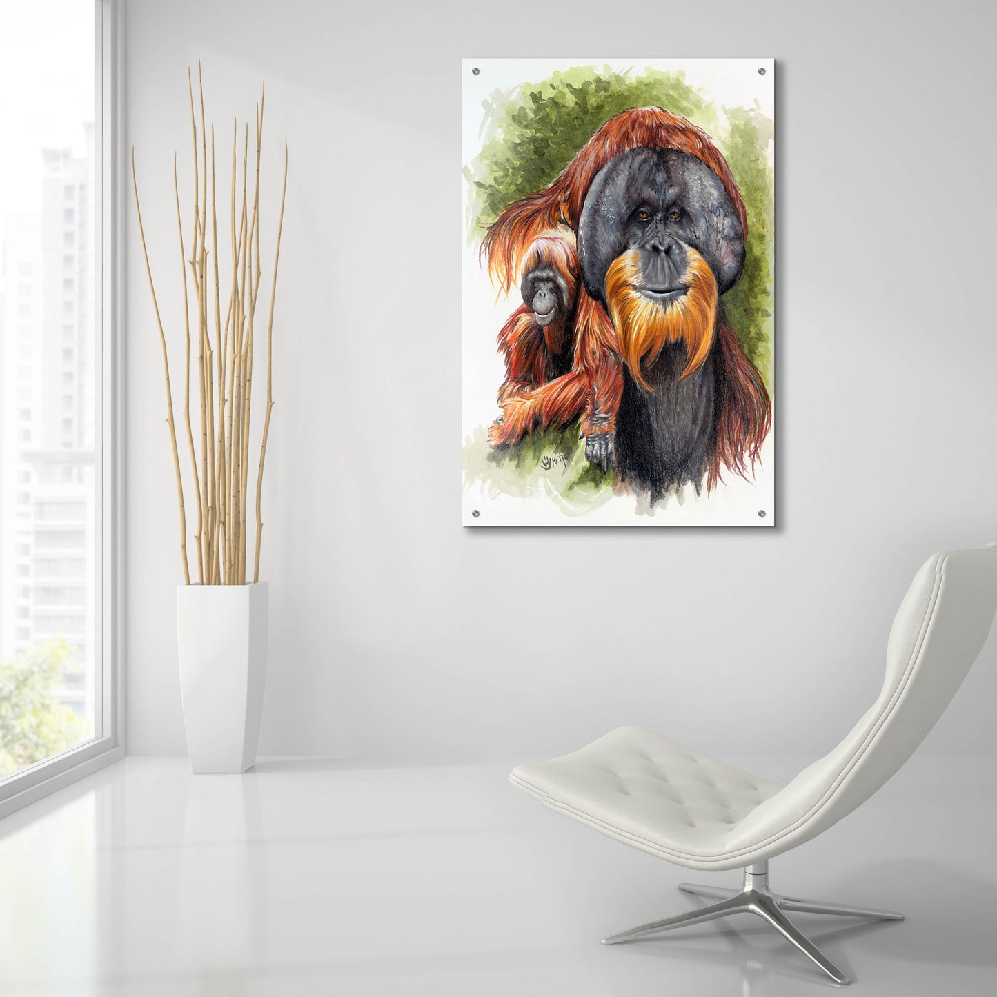 Epic Art 'Orangutan Soul' by Barbara Keith, Acrylic Glass Wall Art,24x36