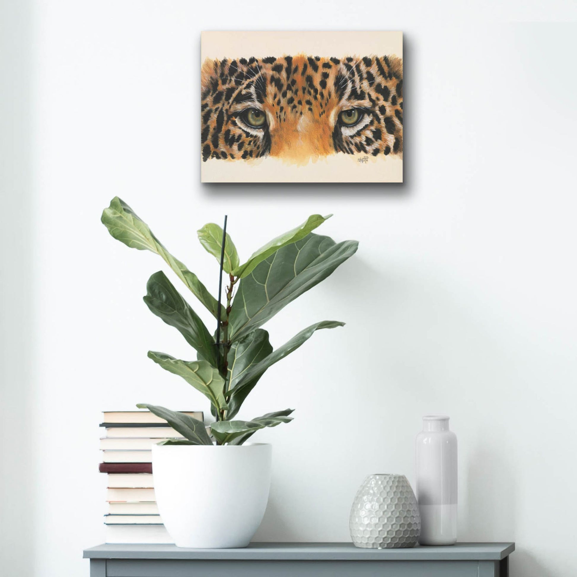 Epic Art 'Eye-Catching Jaguar' by Barbara Keith, Acrylic Glass Wall Art,16x12