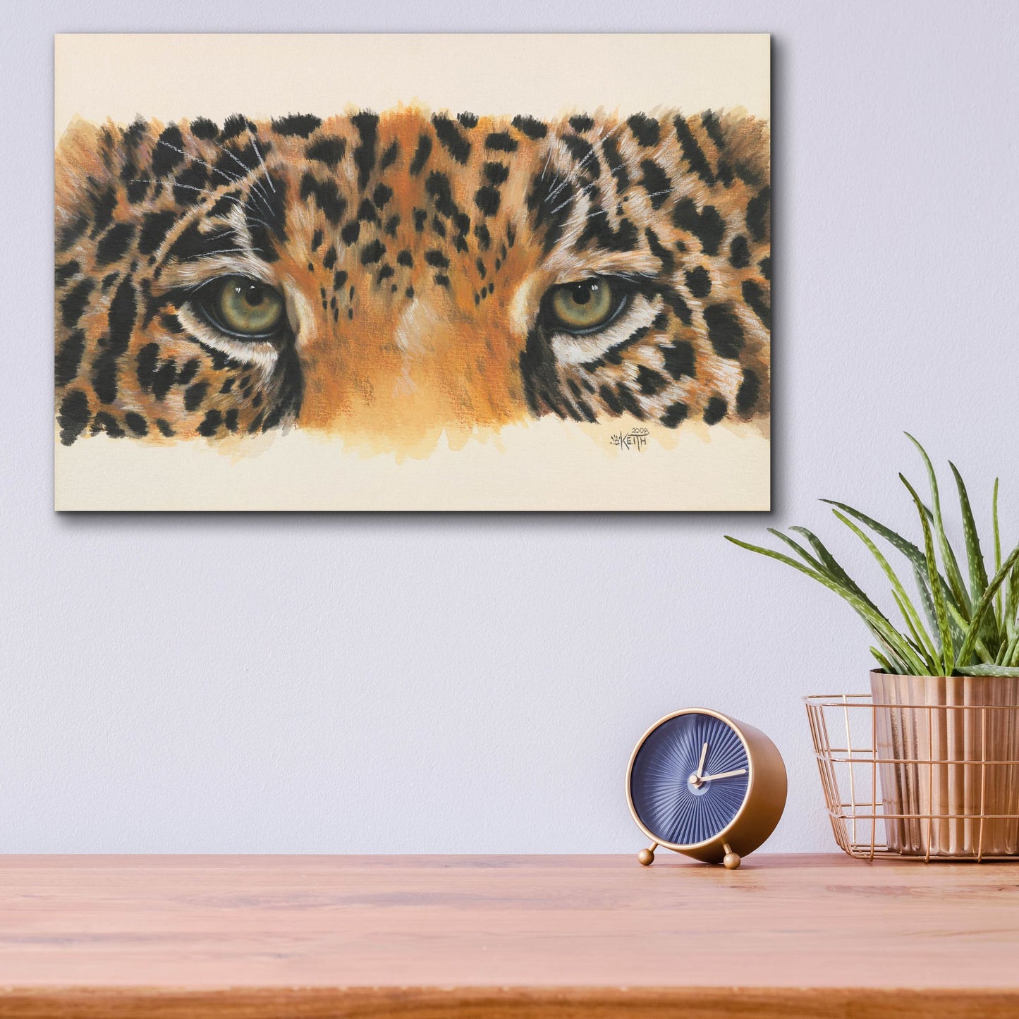 Epic Art 'Eye-Catching Jaguar' by Barbara Keith, Acrylic Glass Wall Art,16x12