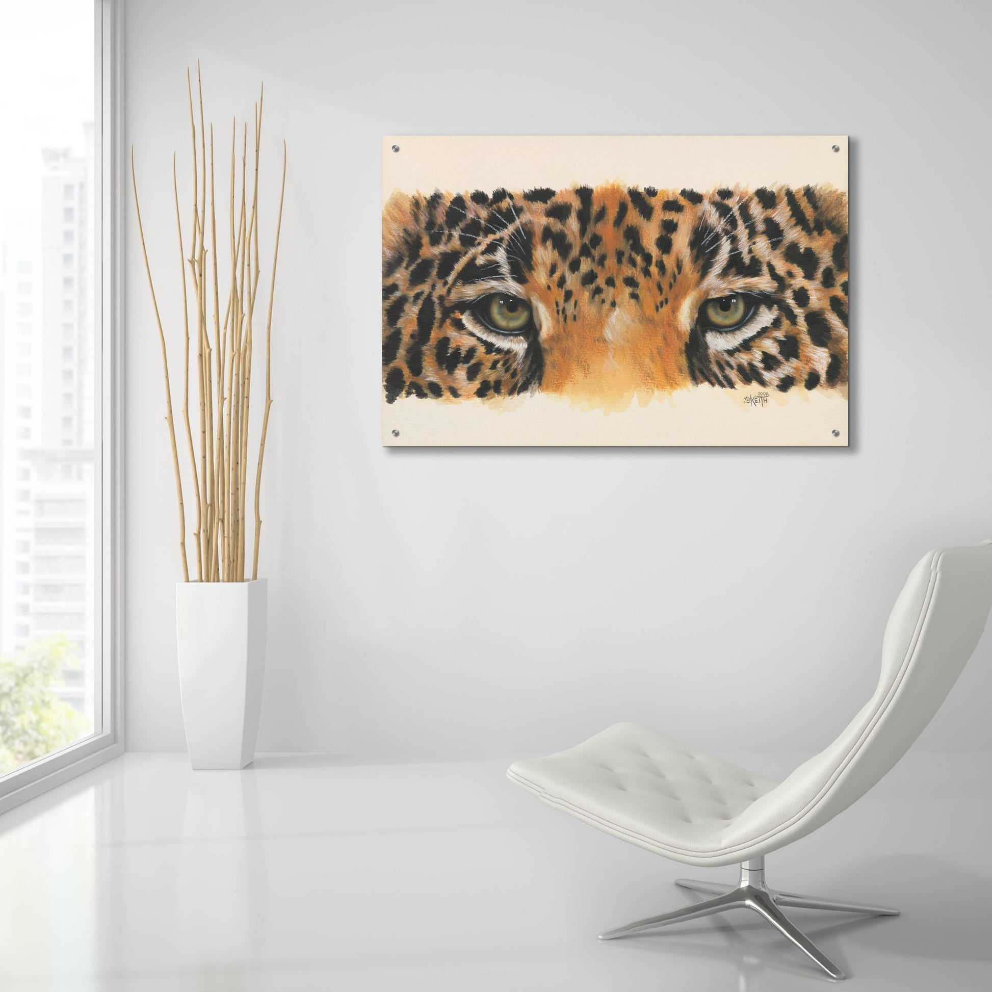 Epic Art 'Eye-Catching Jaguar' by Barbara Keith, Acrylic Glass Wall Art,36x24