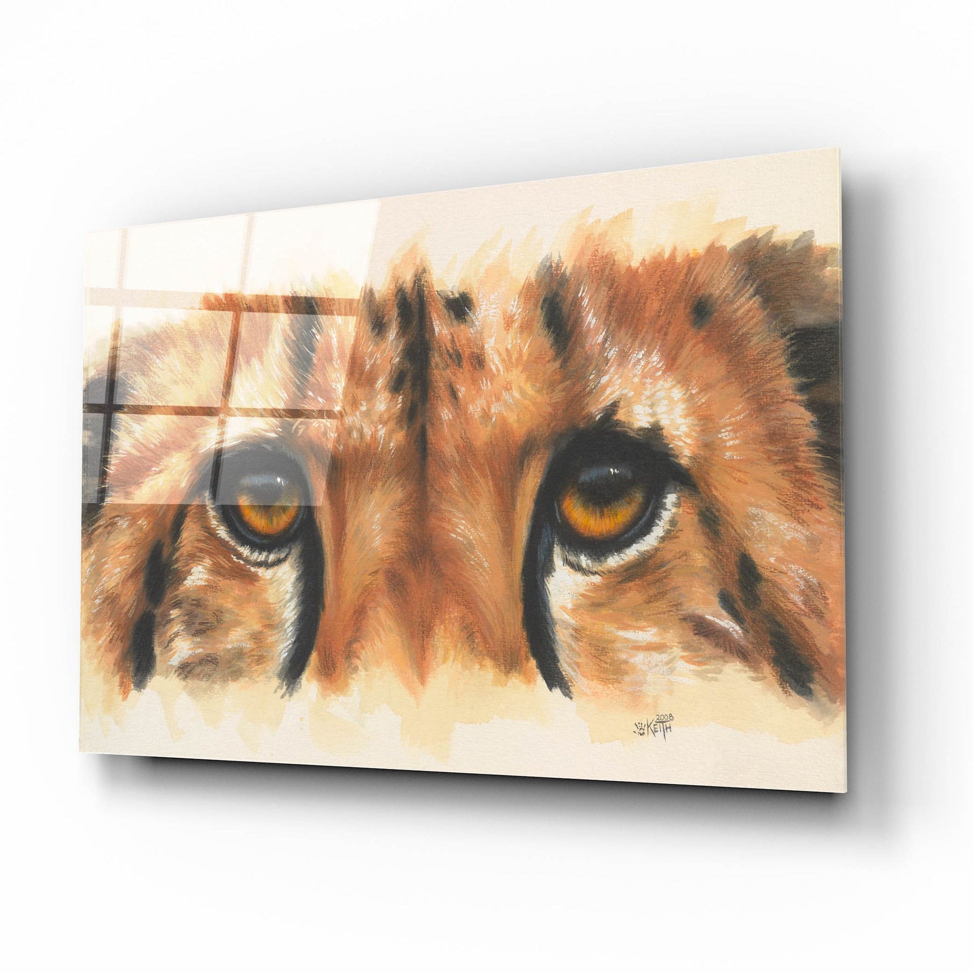 Epic Art 'Eye- Catching Cheetah' by Barbara Keith, Acrylic Glass Wall Art,16x12