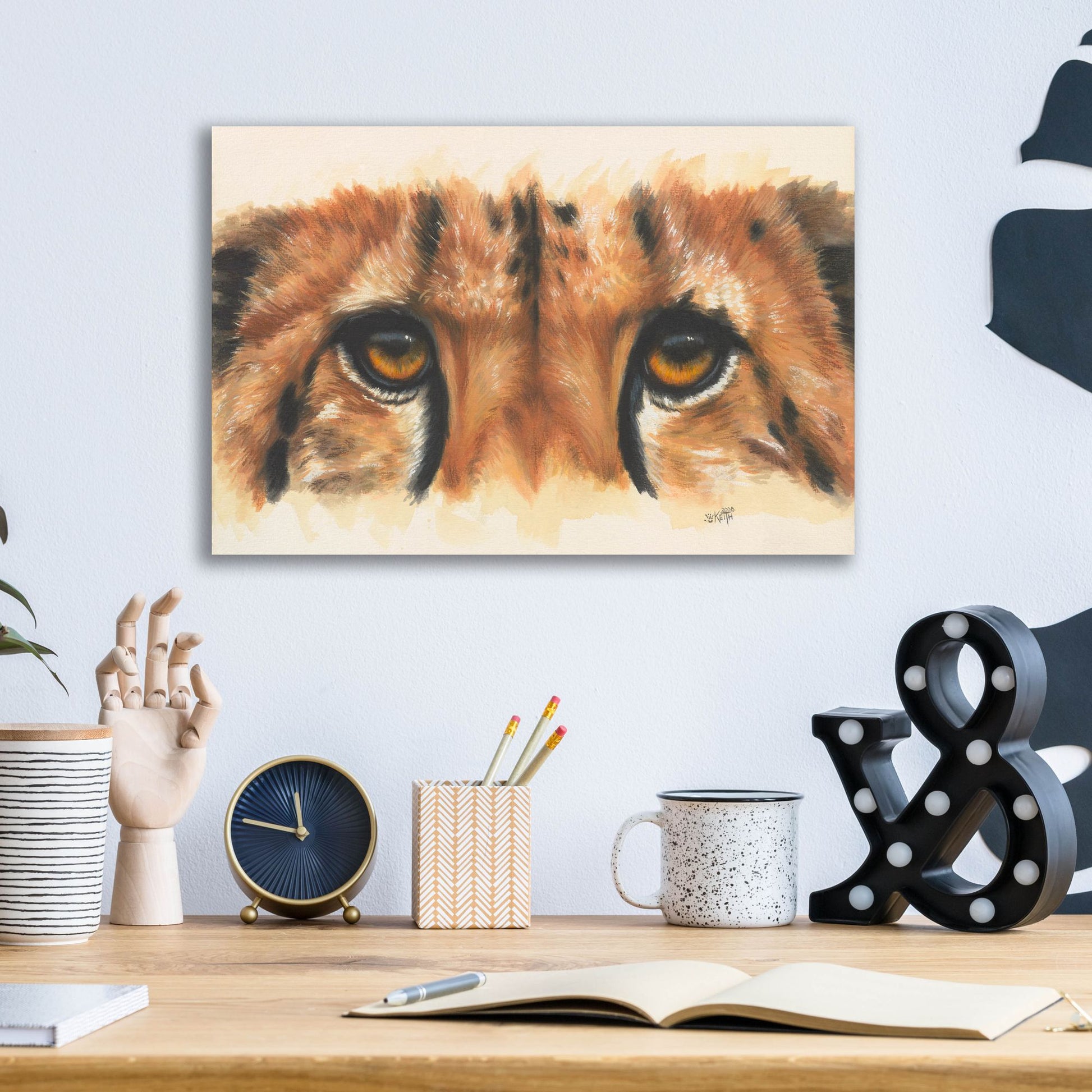 Epic Art 'Eye- Catching Cheetah' by Barbara Keith, Acrylic Glass Wall Art,16x12