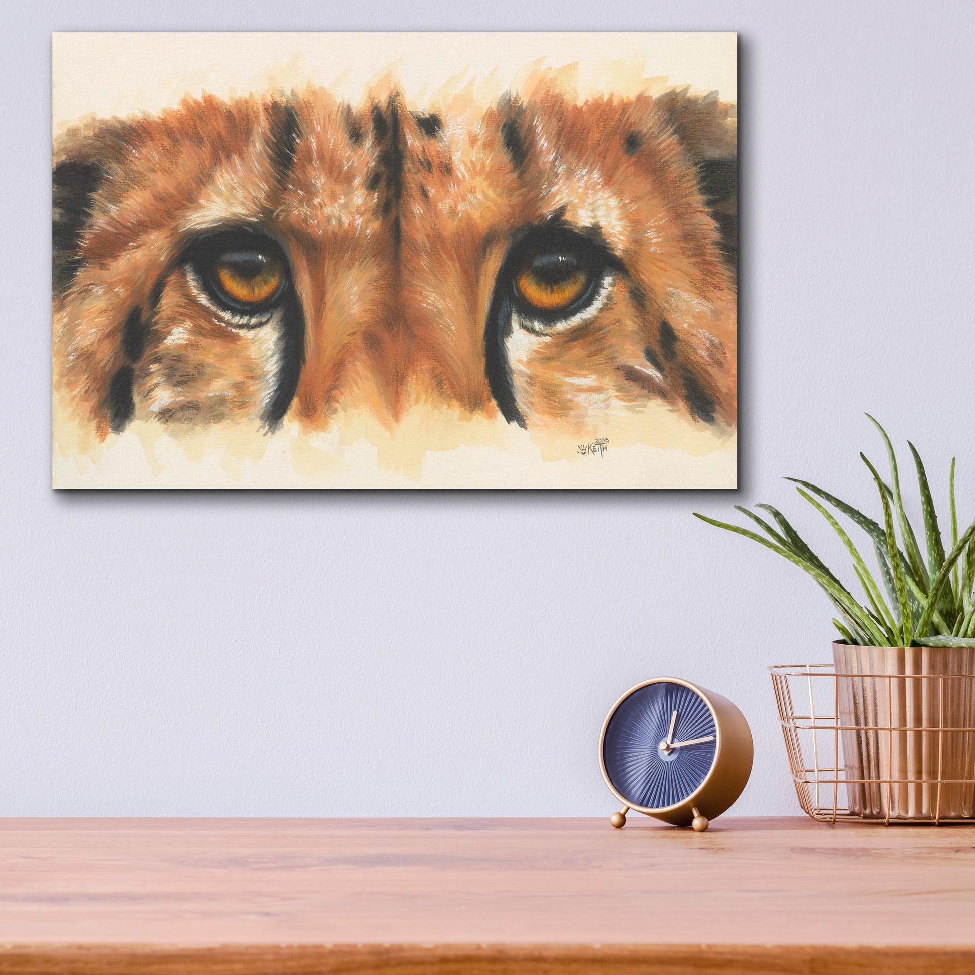 Epic Art 'Eye- Catching Cheetah' by Barbara Keith, Acrylic Glass Wall Art,16x12