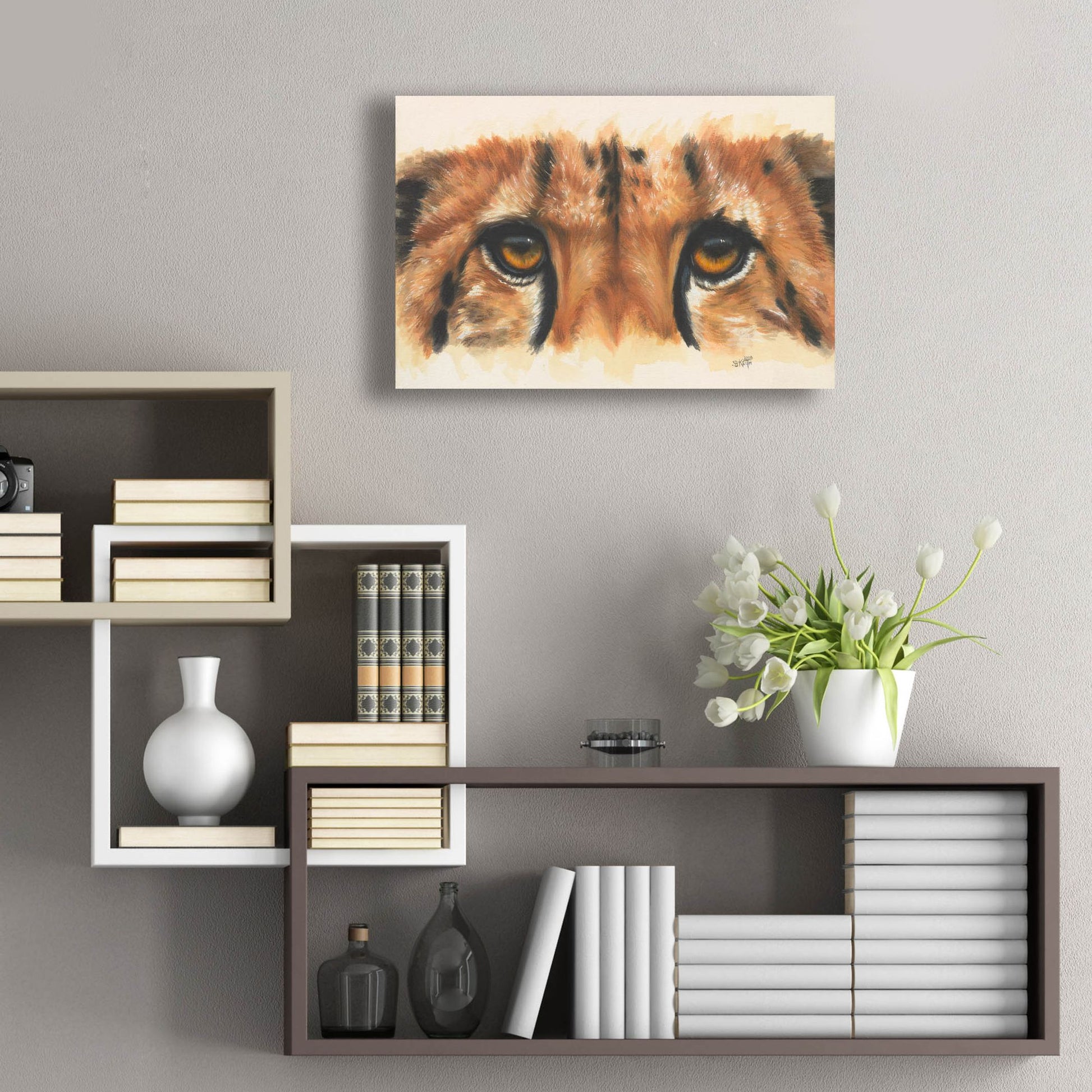 Epic Art 'Eye- Catching Cheetah' by Barbara Keith, Acrylic Glass Wall Art,24x16