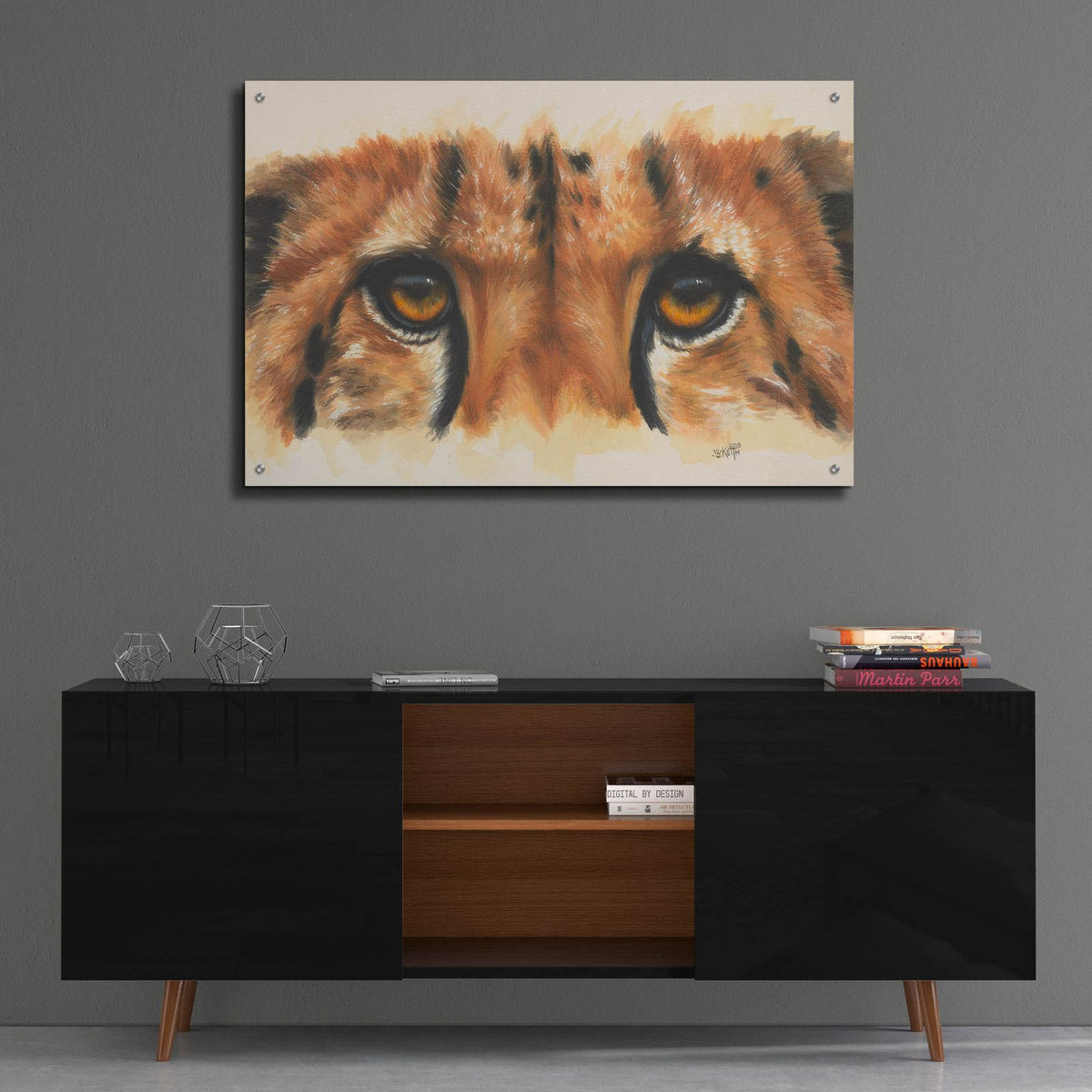 Eye- Catching Cheetah by Barbara Keith - 36x24 acrylic wall art in a room