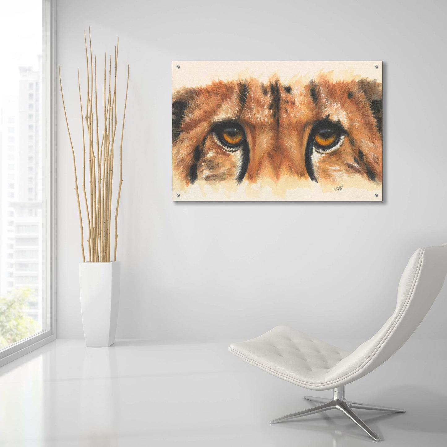 Epic Art 'Eye- Catching Cheetah' by Barbara Keith, Acrylic Glass Wall Art,36x24