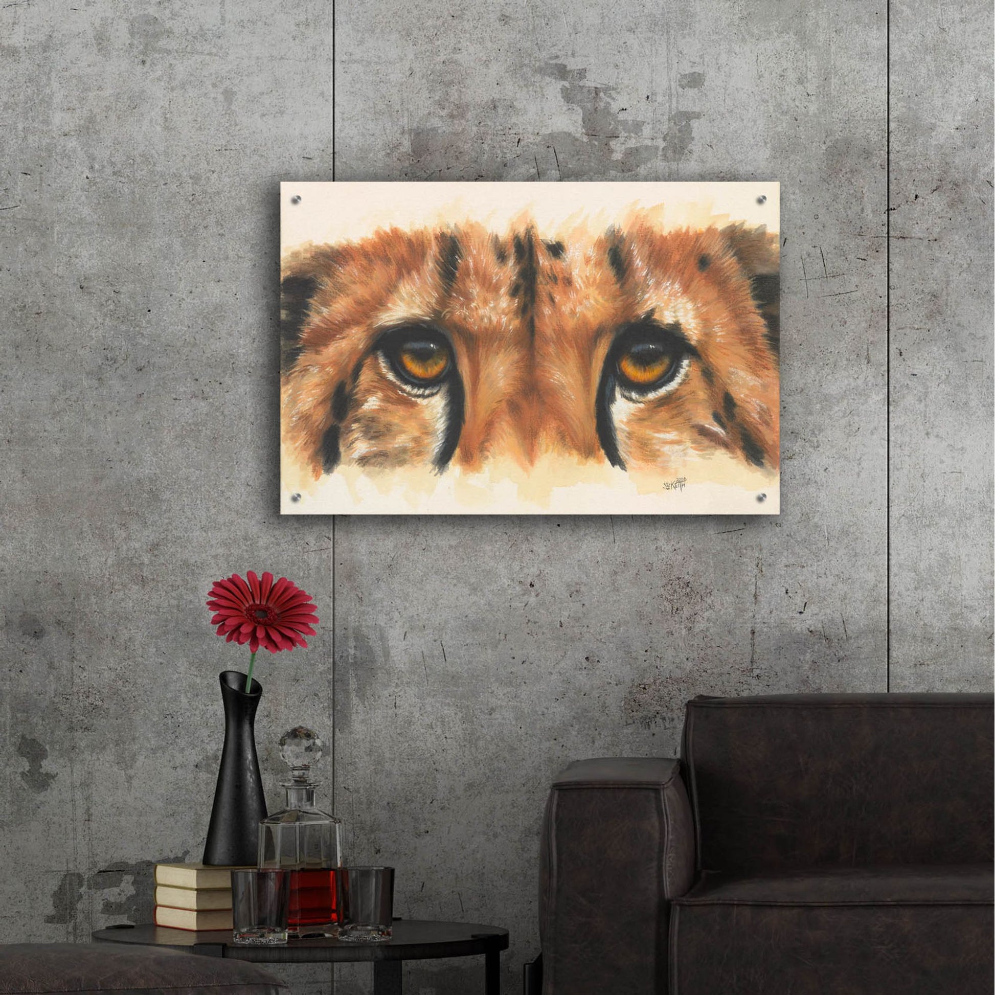 Epic Art 'Eye- Catching Cheetah' by Barbara Keith, Acrylic Glass Wall Art,36x24