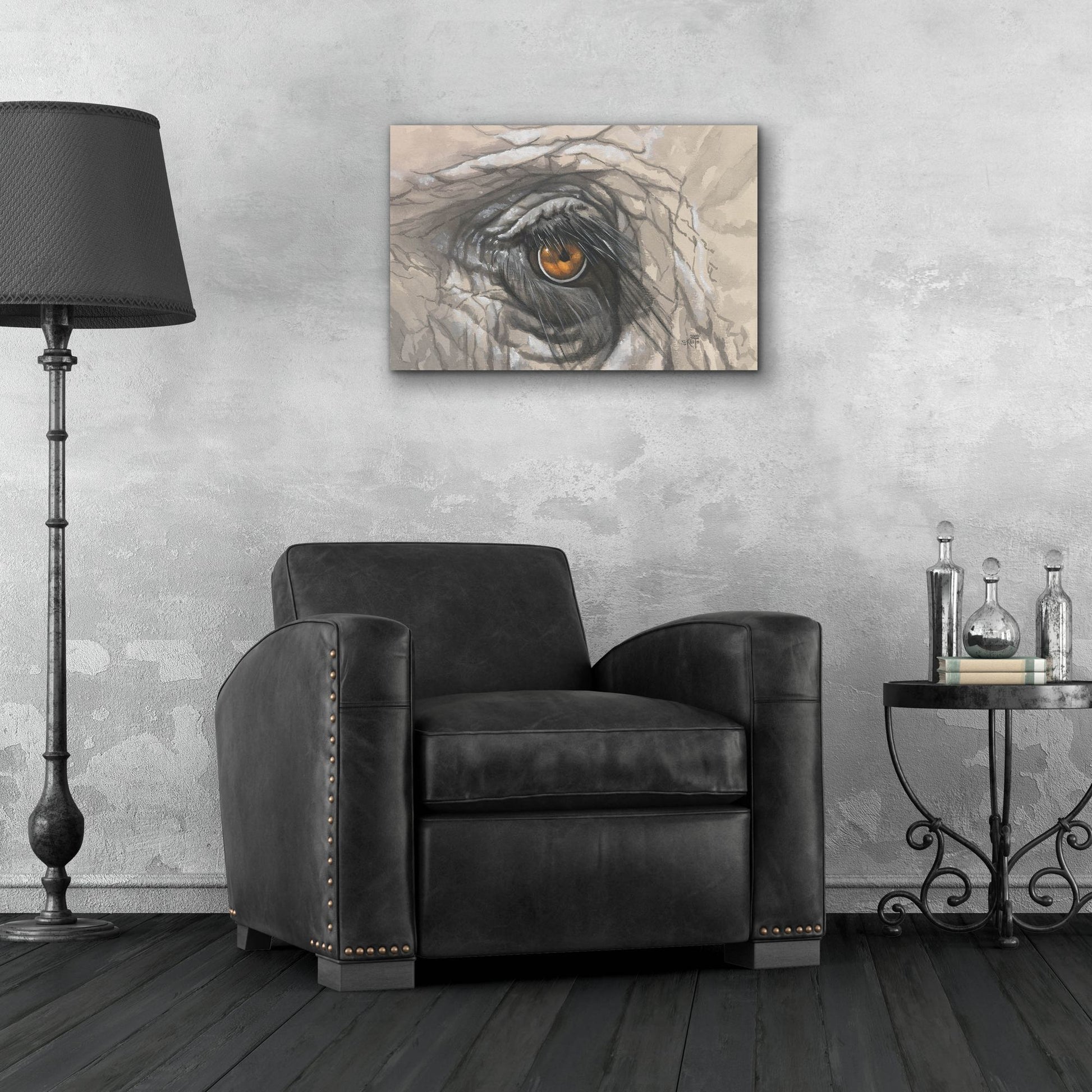 Epic Art 'Eye-Catching Elephant' by Barbara Keith, Acrylic Glass Wall Art,24x16