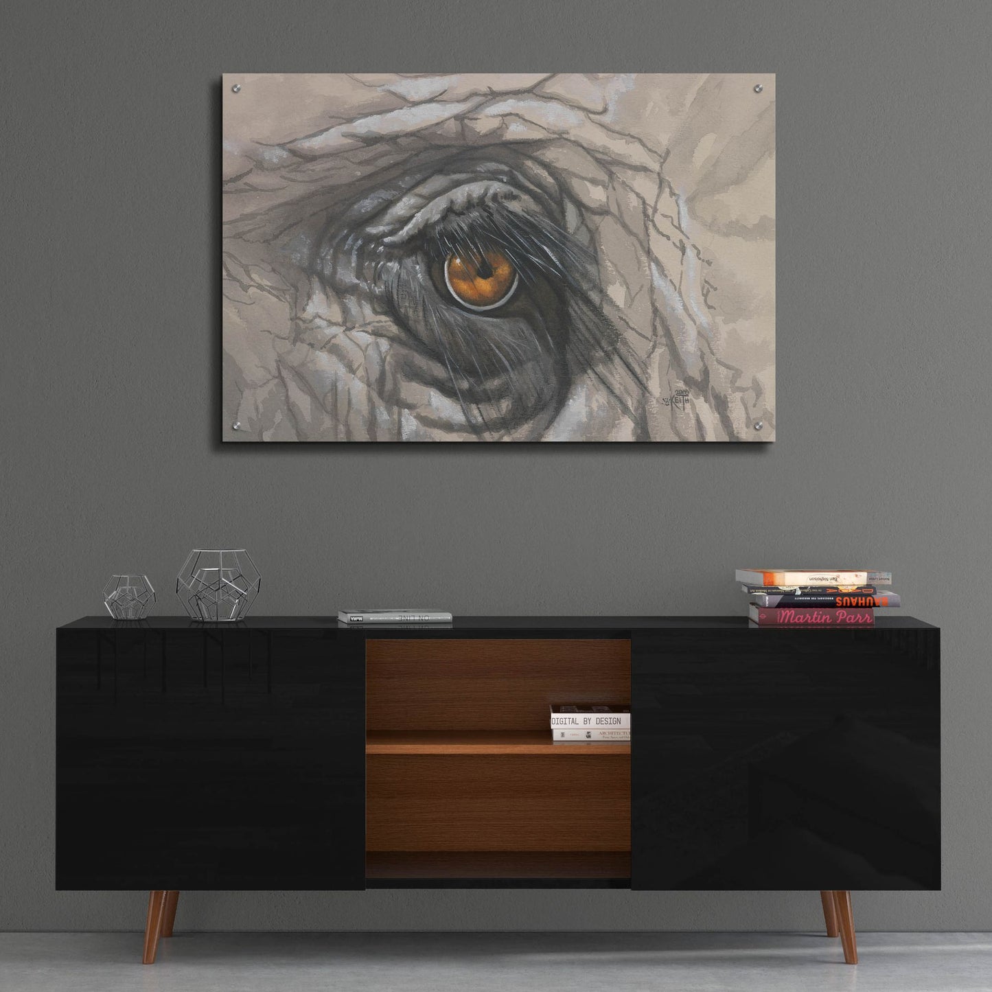 Epic Art 'Eye-Catching Elephant' by Barbara Keith, Acrylic Glass Wall Art,36x24