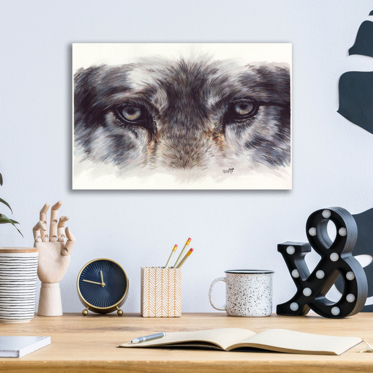 Epic Art 'Eye-Catching Wolf' by Barbara Keith, Acrylic Glass Wall Art,16x12
