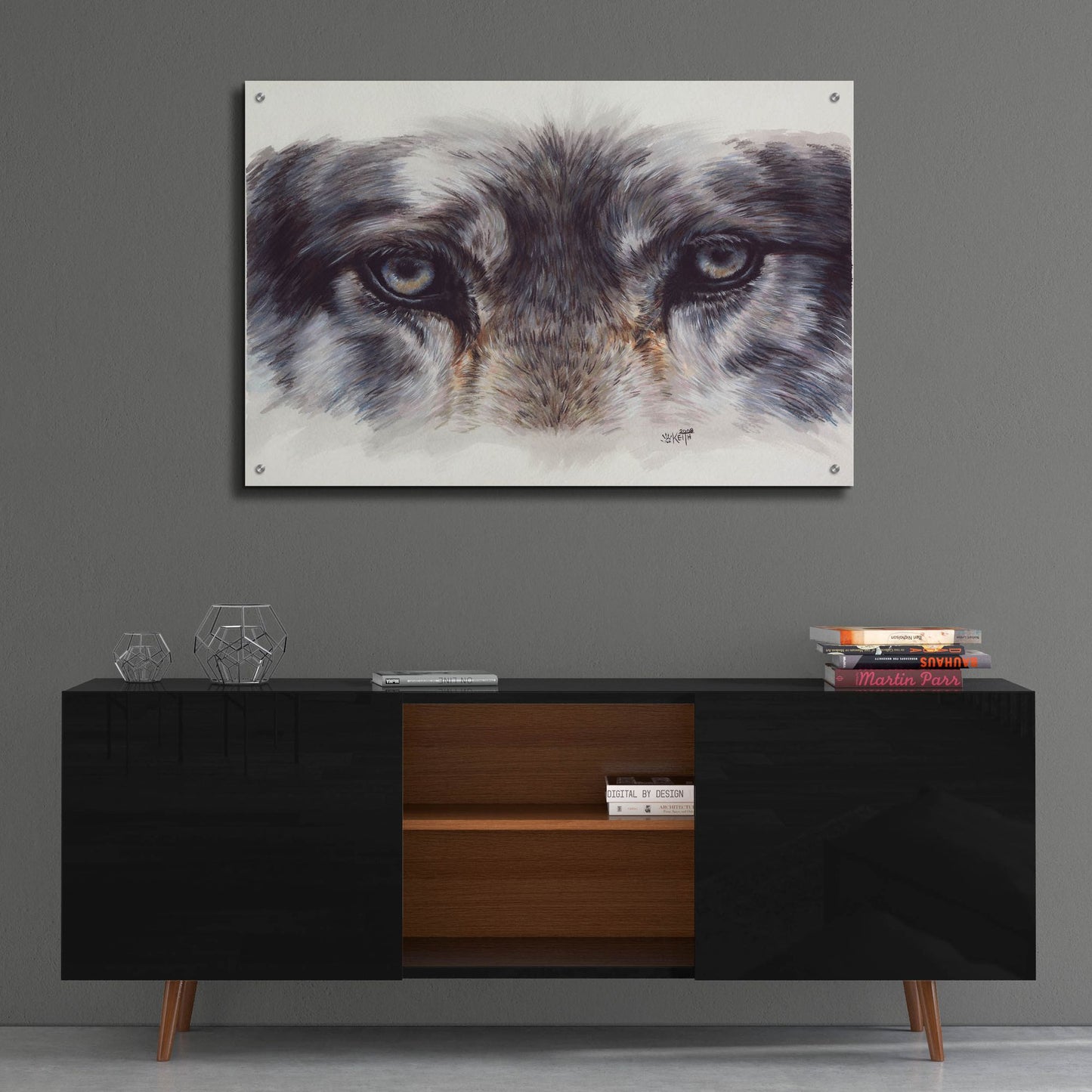 Epic Art 'Eye-Catching Wolf' by Barbara Keith, Acrylic Glass Wall Art,36x24