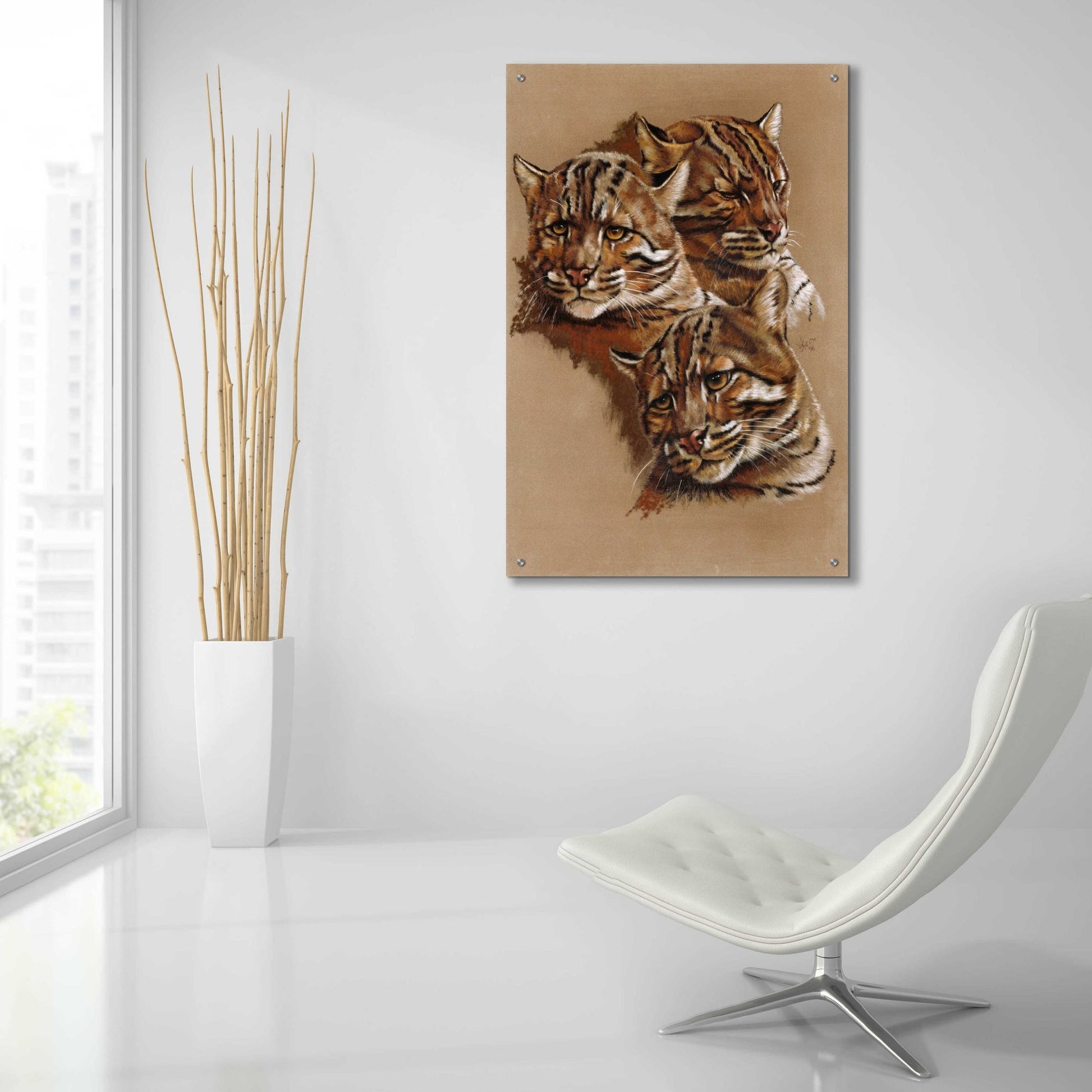 Epic Art 'Fire Cat' by Barbara Keith, Acrylic Glass Wall Art,24x36