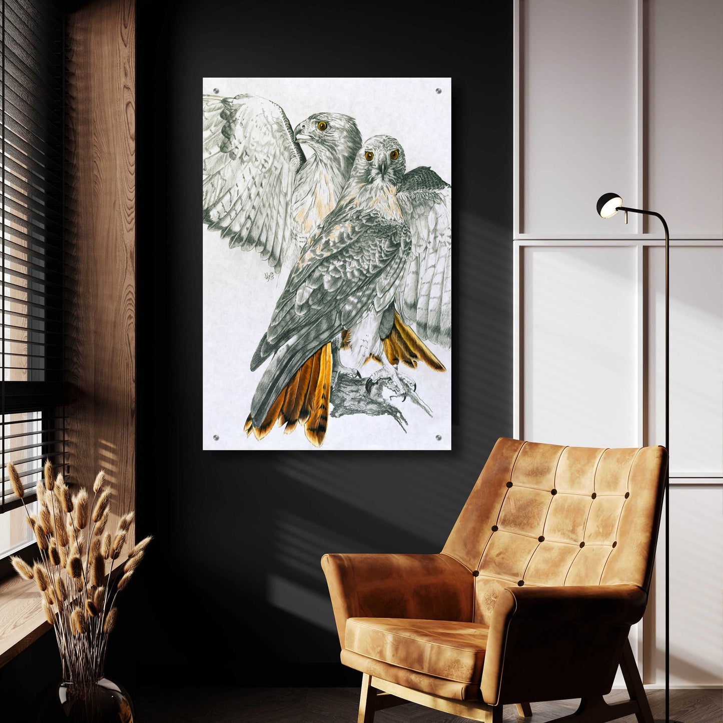 Epic Art 'Redtailed Hawk' by Barbara Keith, Acrylic Glass Wall Art,24x36