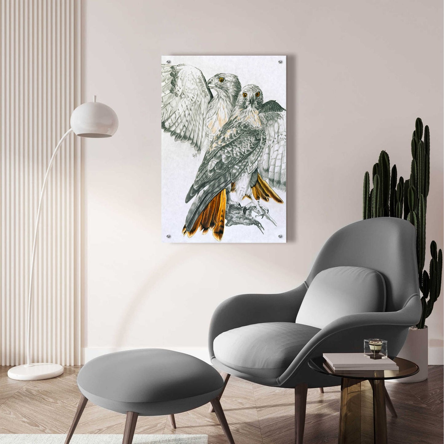 Epic Art 'Redtailed Hawk' by Barbara Keith, Acrylic Glass Wall Art,24x36