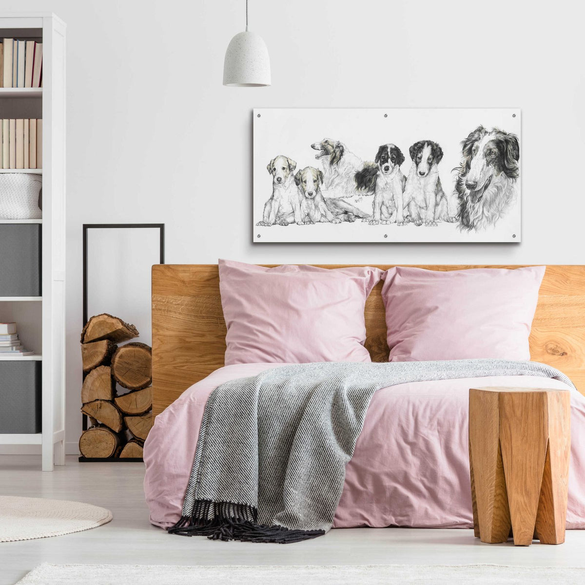 Growing Up Borzoi by Barbara Keith - 48x24 acrylic wall art in a room
