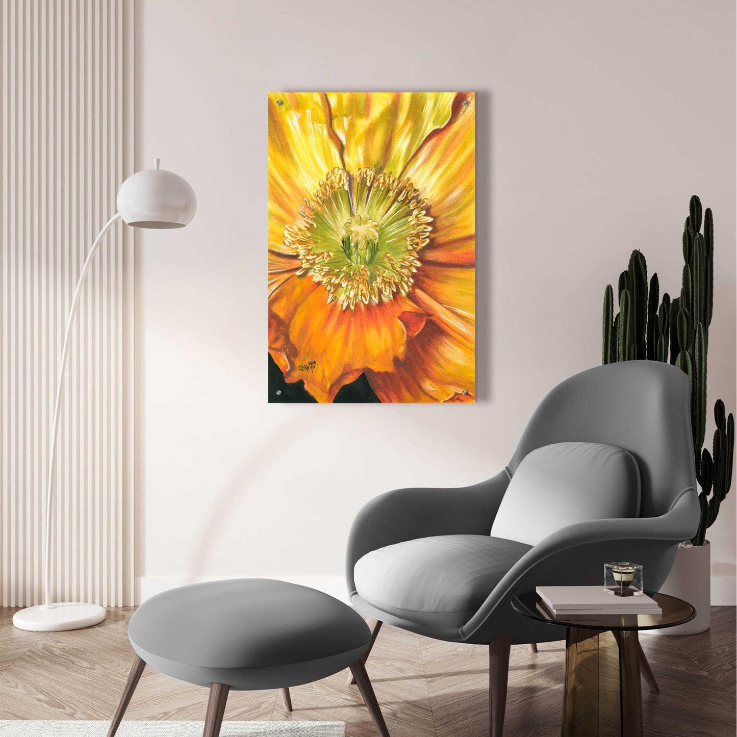 Epic Art 'Sunburst' by Barbara Keith, Acrylic Glass Wall Art,24x36