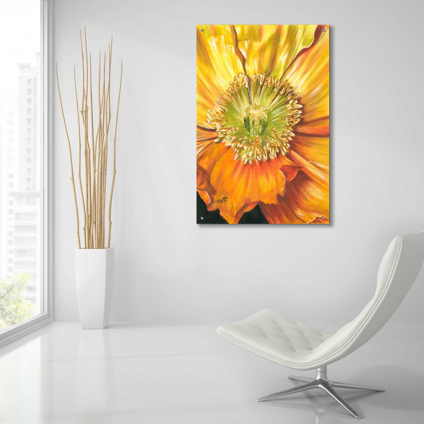 Epic Art 'Sunburst' by Barbara Keith, Acrylic Glass Wall Art,24x36