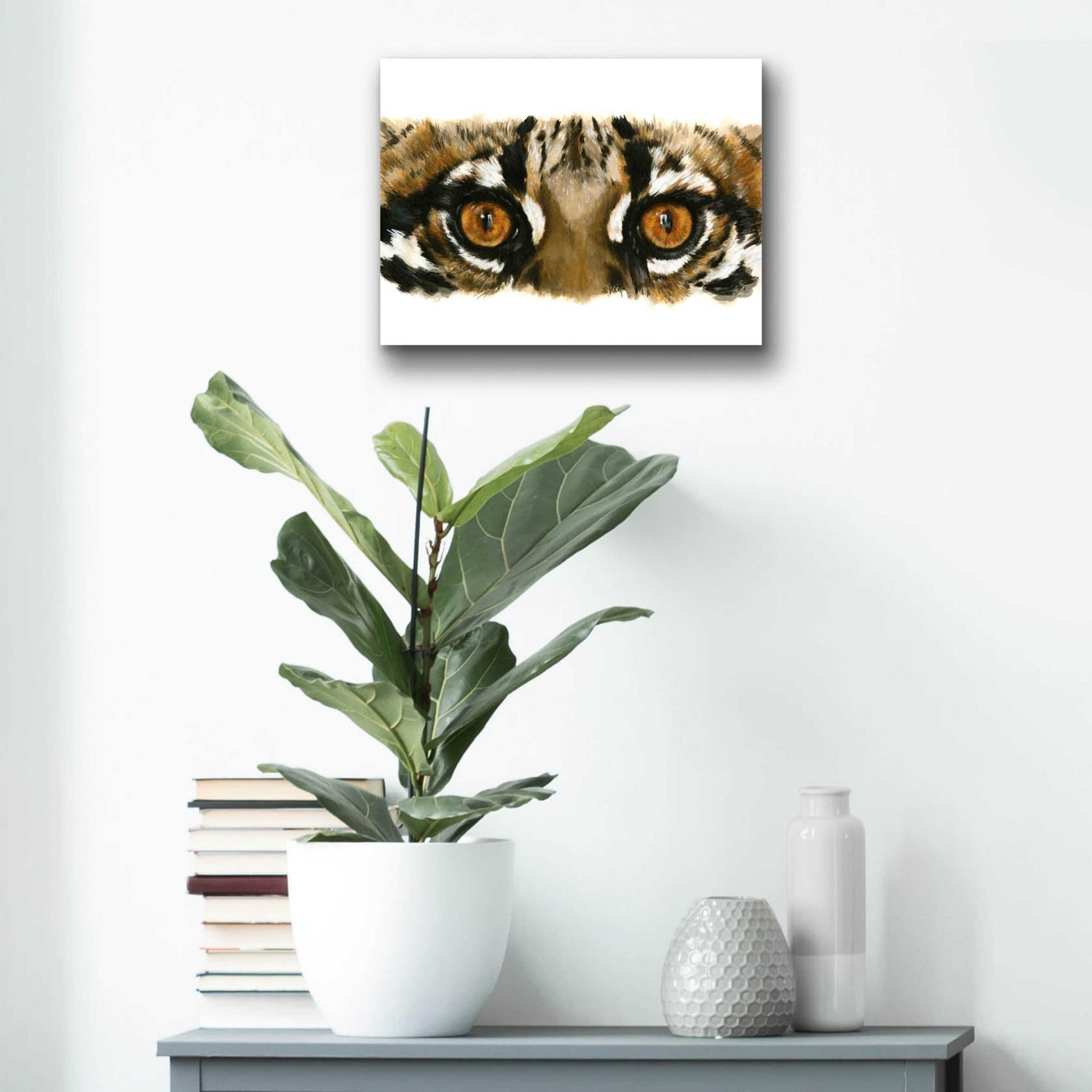 Epic Art 'Eye Catching Ocelot' by Barbara Keith, Acrylic Glass Wall Art,16x12