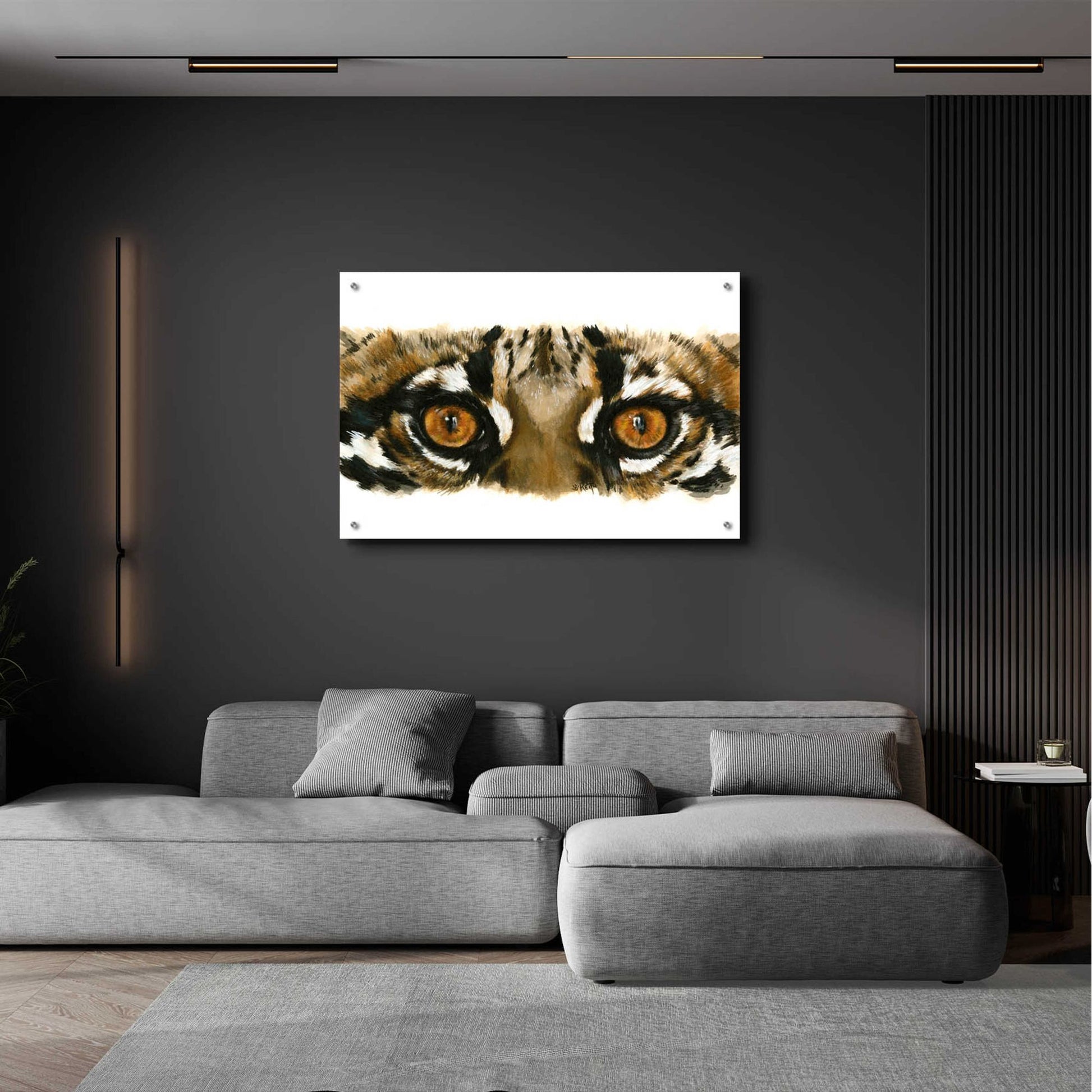 Epic Art 'Eye Catching Ocelot' by Barbara Keith, Acrylic Glass Wall Art,36x24