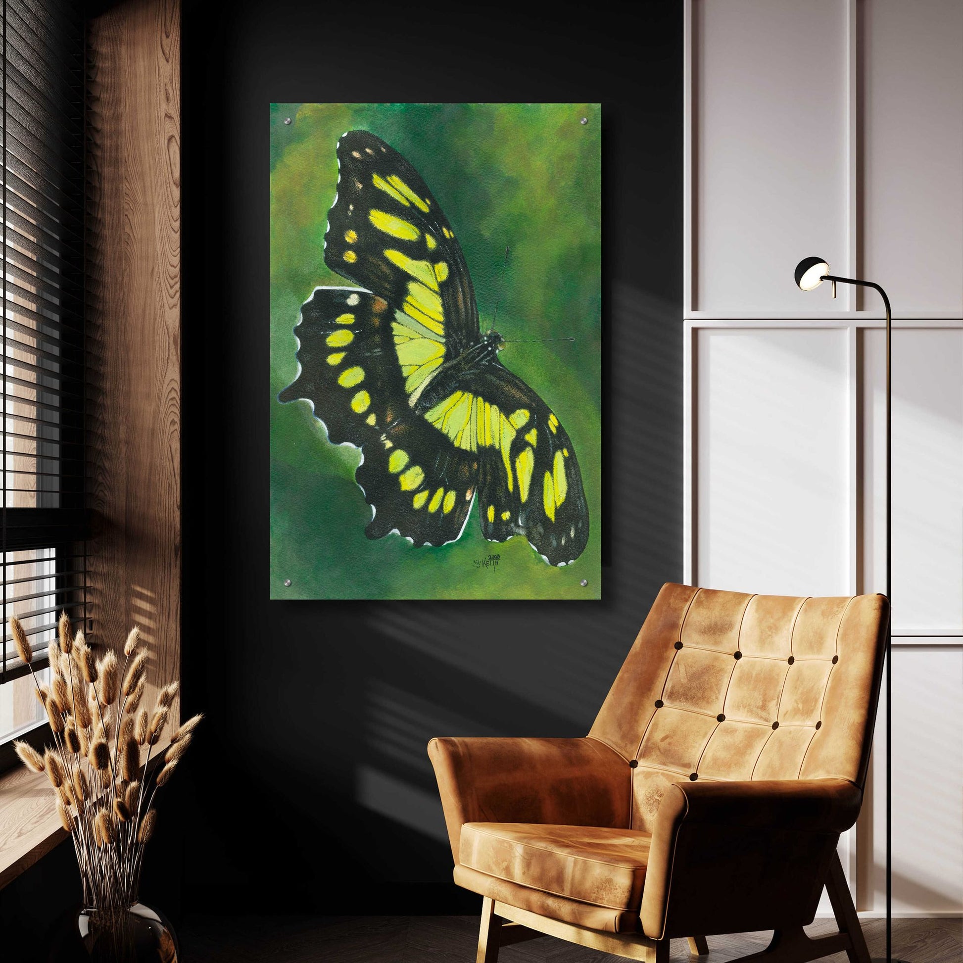 Epic Art 'Malachite Butterfly' by Barbara Keith, Acrylic Glass Wall Art,24x36