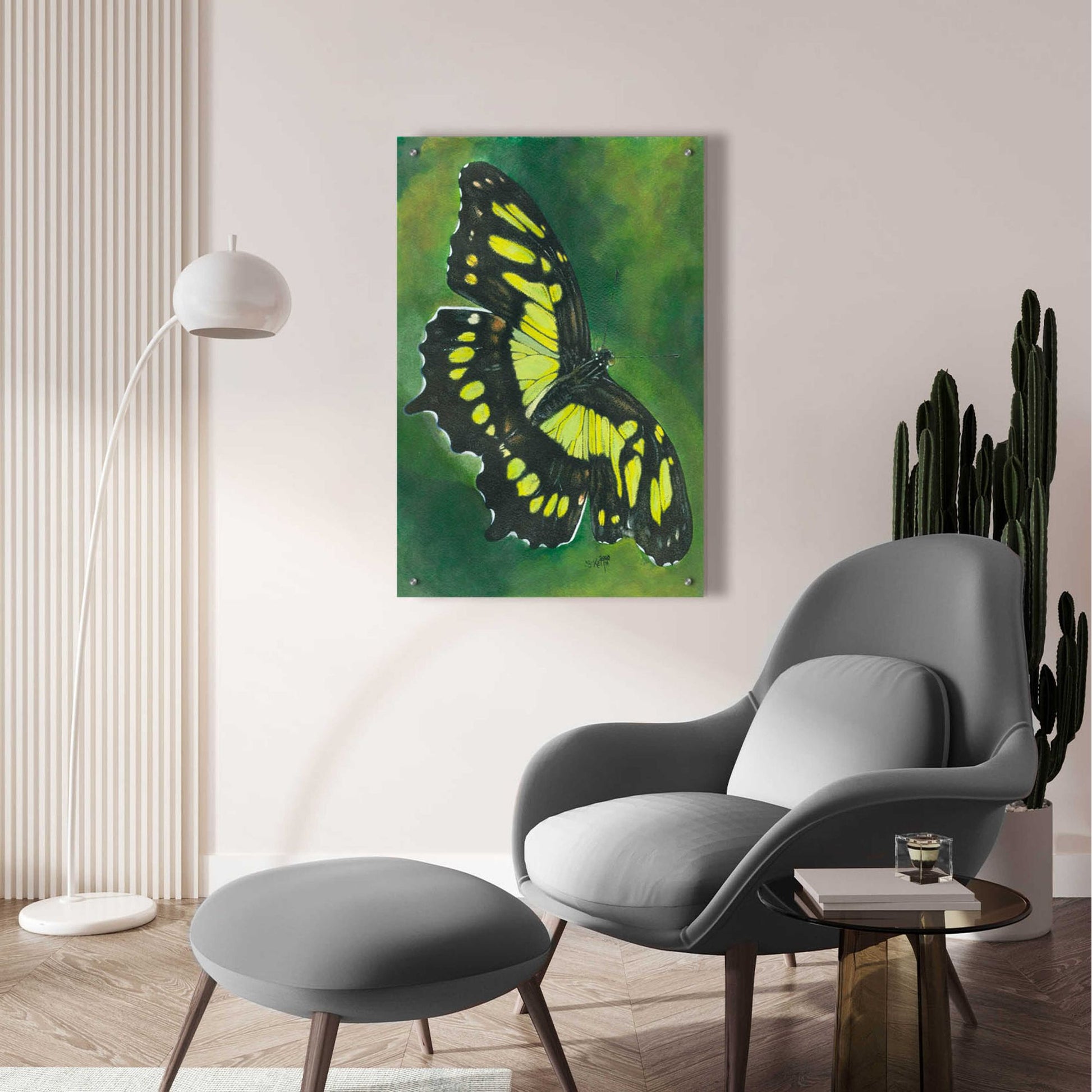 Epic Art 'Malachite Butterfly' by Barbara Keith, Acrylic Glass Wall Art,24x36