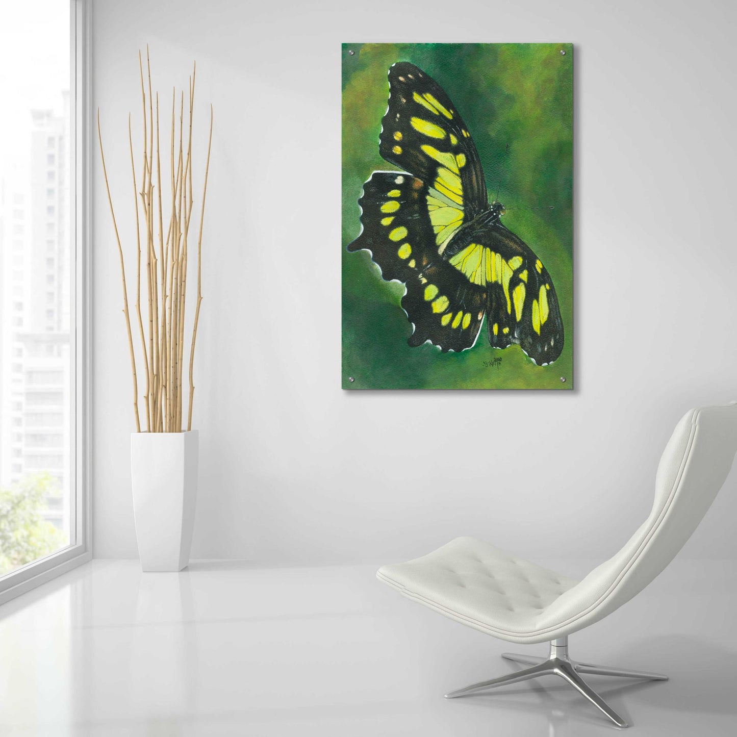 Epic Art 'Malachite Butterfly' by Barbara Keith, Acrylic Glass Wall Art,24x36