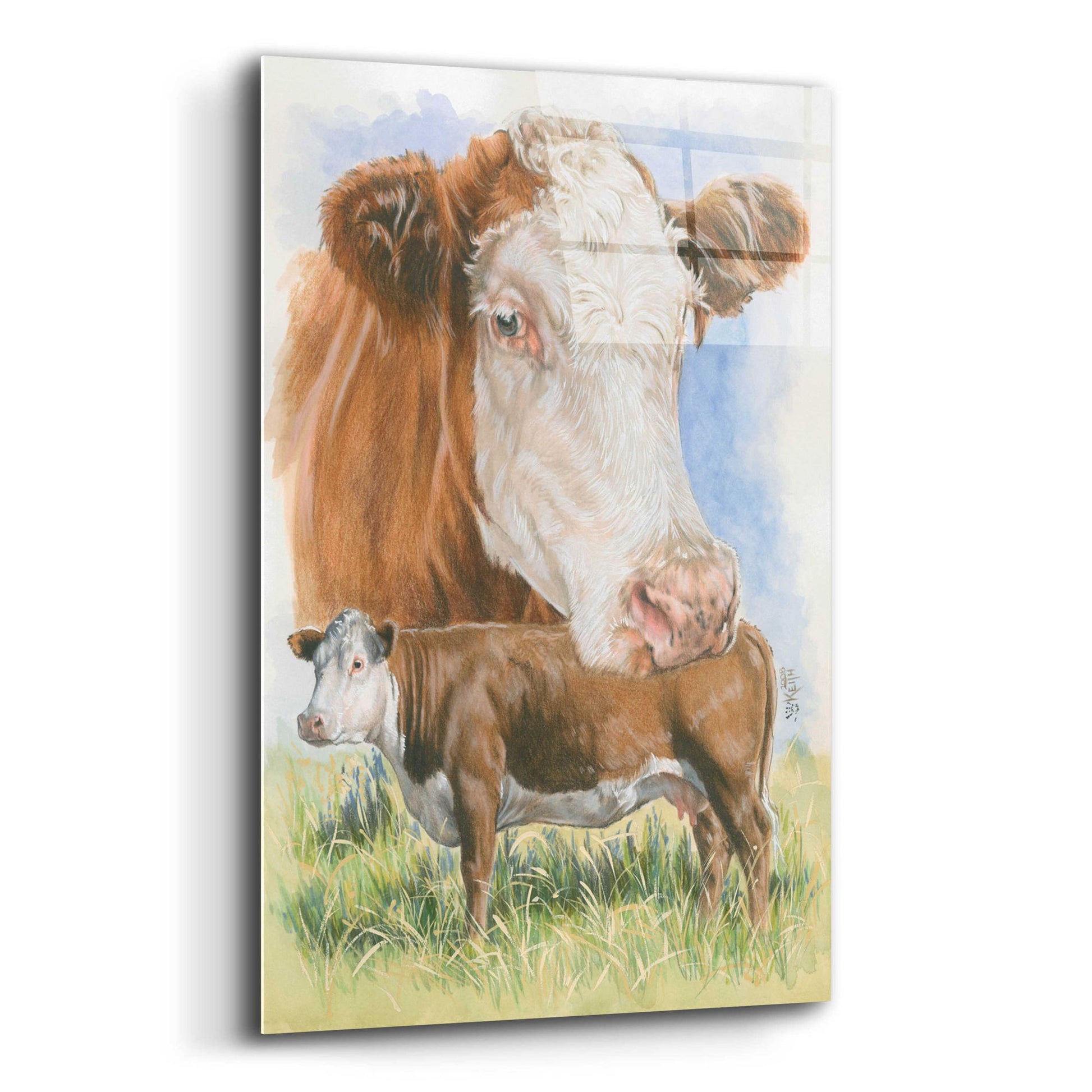 Epic Art 'Hereford' by Barbara Keith, Acrylic Glass Wall Art,12x16