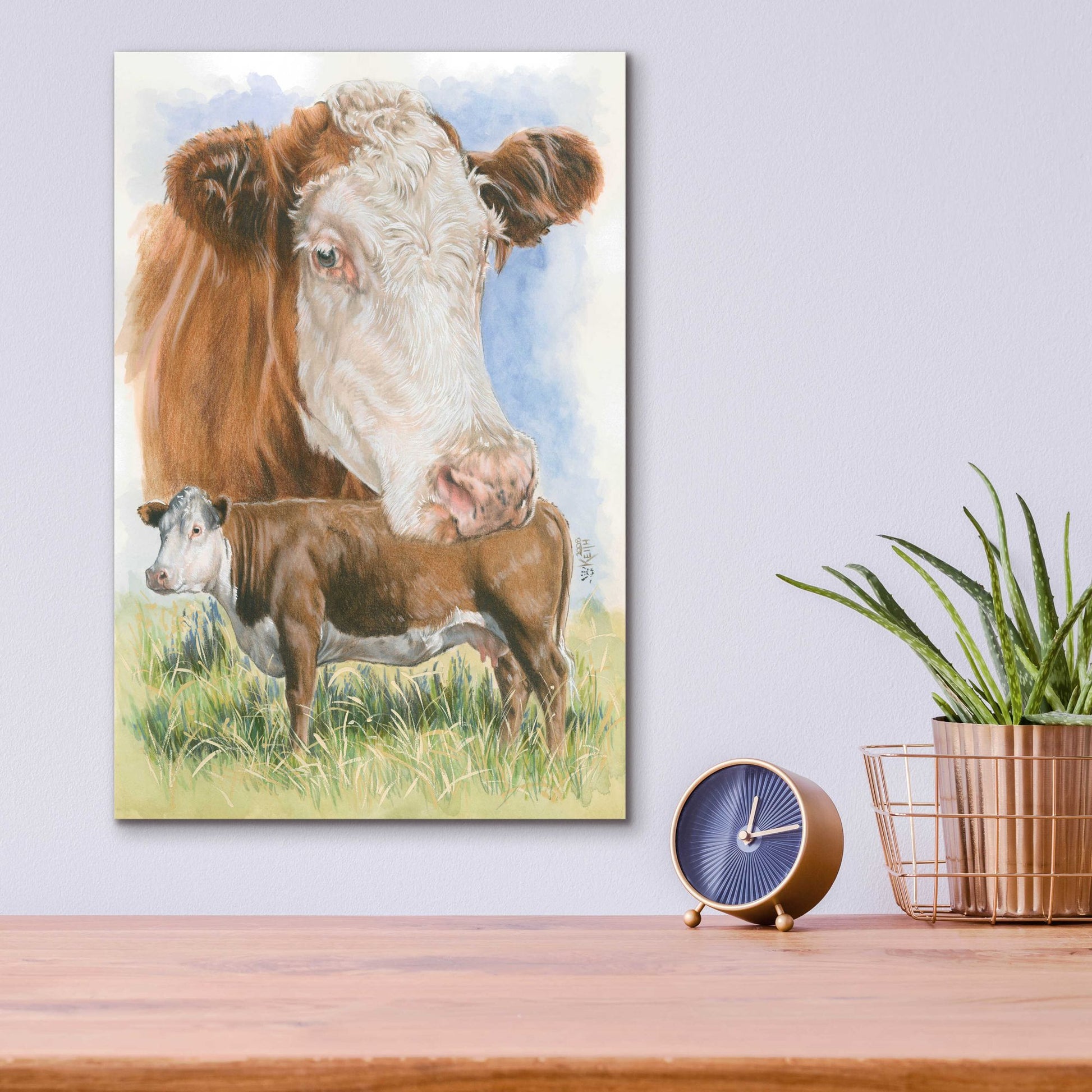 Epic Art 'Hereford' by Barbara Keith, Acrylic Glass Wall Art,12x16