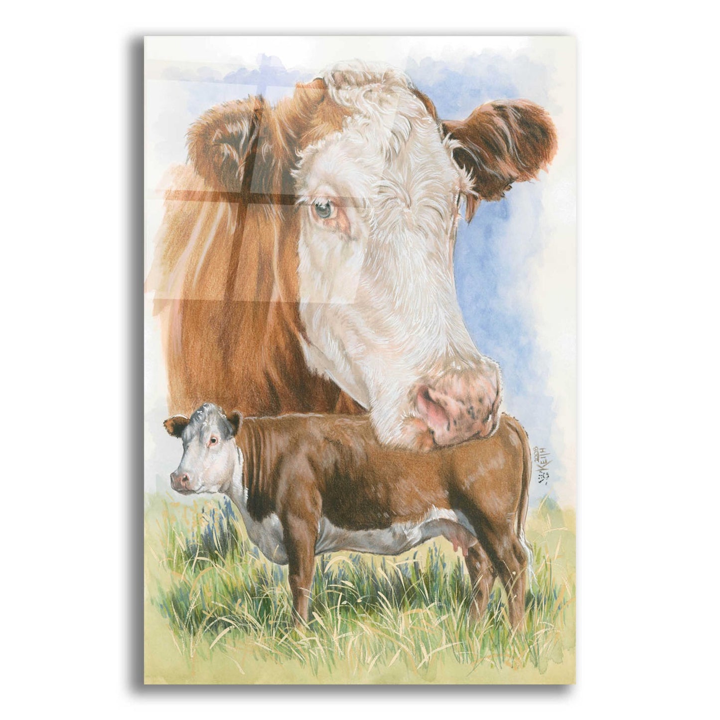 Epic Art 'Hereford' by Barbara Keith, Acrylic Glass Wall Art,12x16