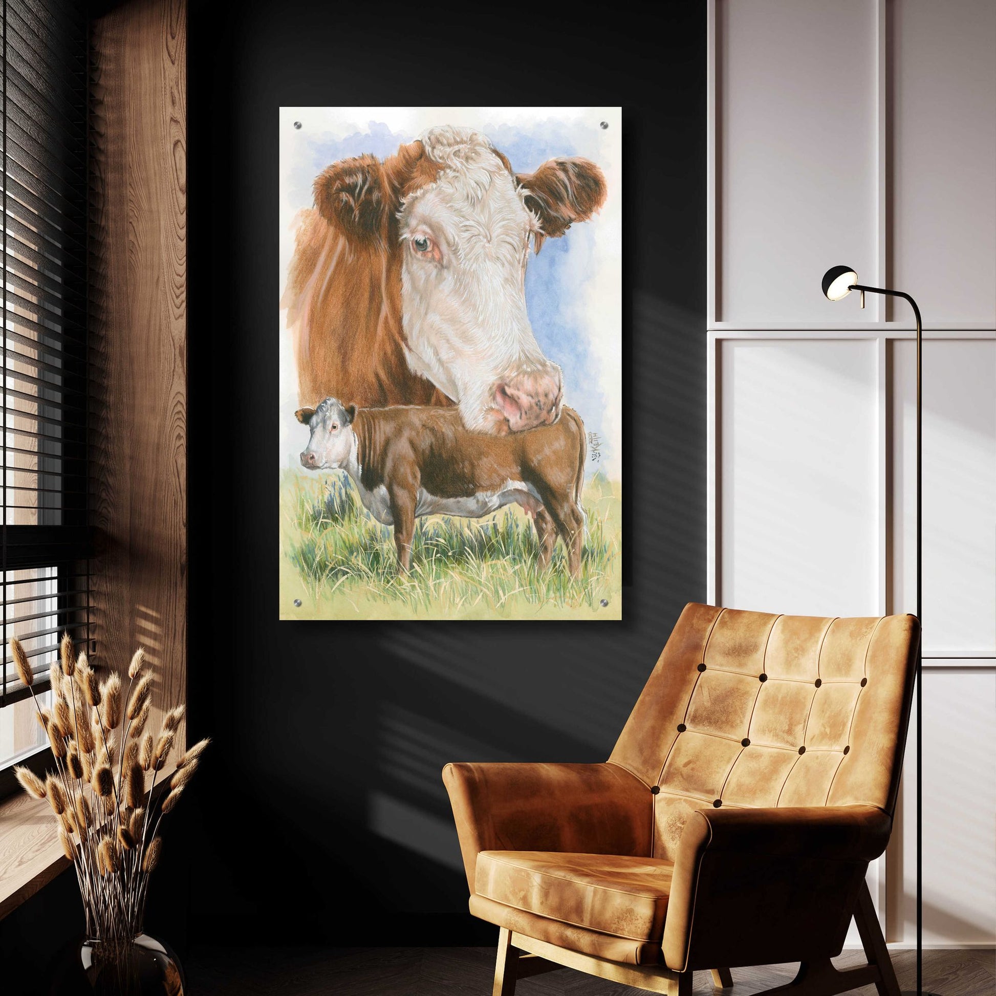 Epic Art 'Hereford' by Barbara Keith, Acrylic Glass Wall Art,24x36