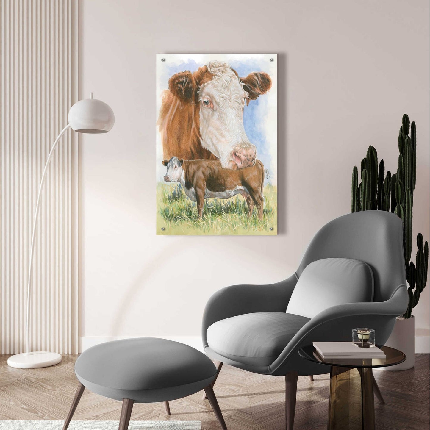 Epic Art 'Hereford' by Barbara Keith, Acrylic Glass Wall Art,24x36