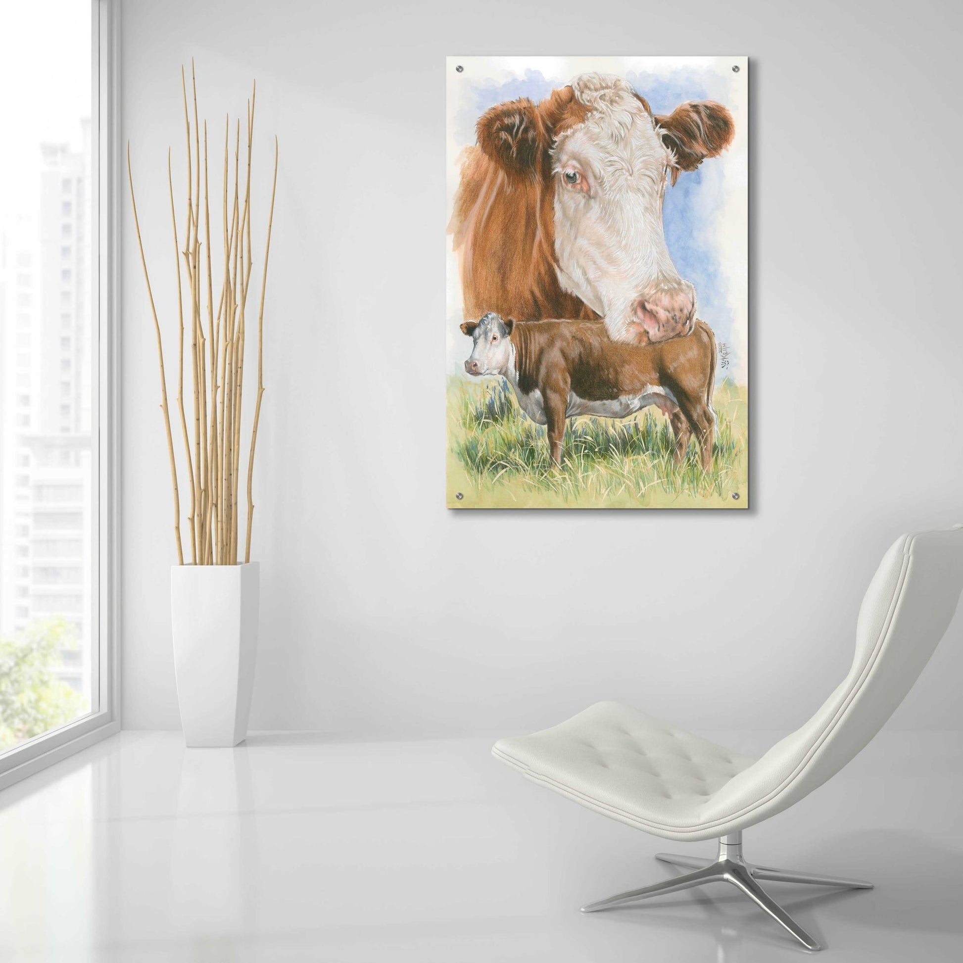 Epic Art 'Hereford' by Barbara Keith, Acrylic Glass Wall Art,24x36