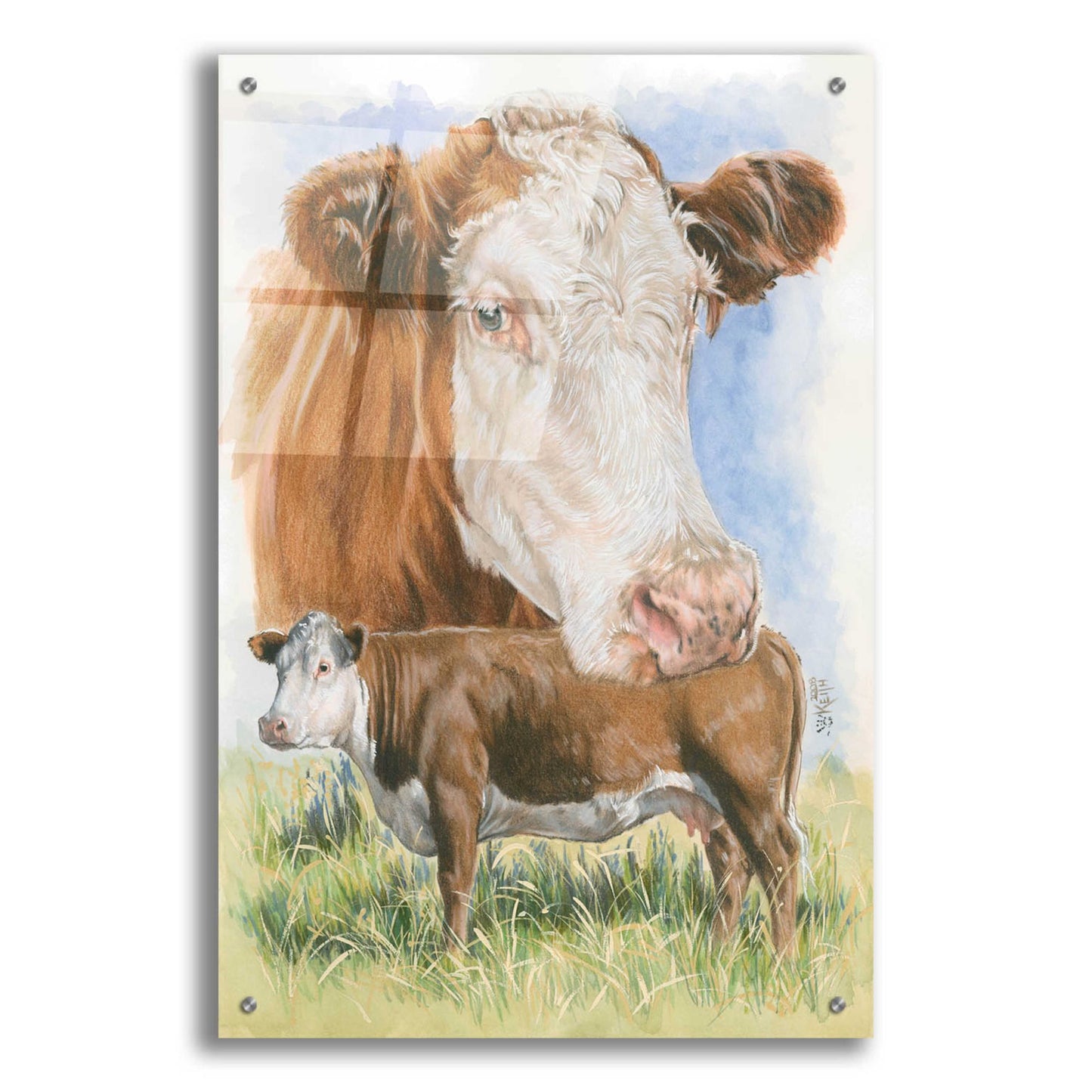 Epic Art 'Hereford' by Barbara Keith, Acrylic Glass Wall Art,24x36