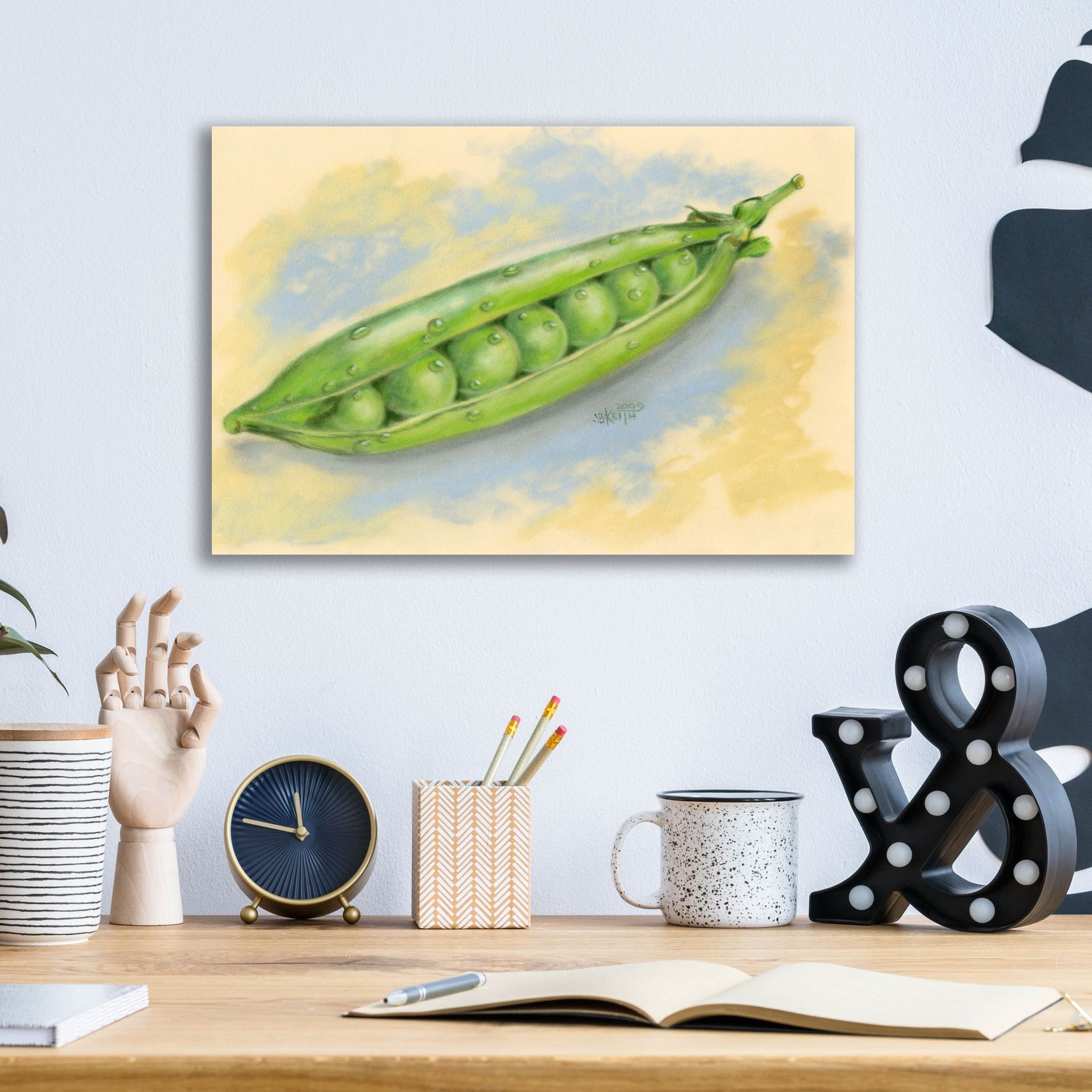 Epic Art 'Sugar Snap Peas' by Barbara Keith, Acrylic Glass Wall Art,16x12