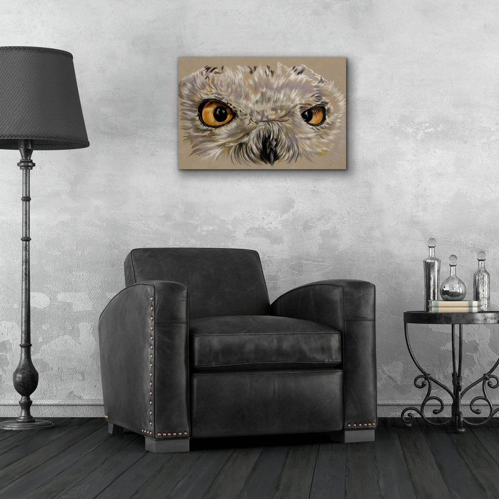Snowy Owl by Barbara Keith - 24x16 acrylic wall art in a room
