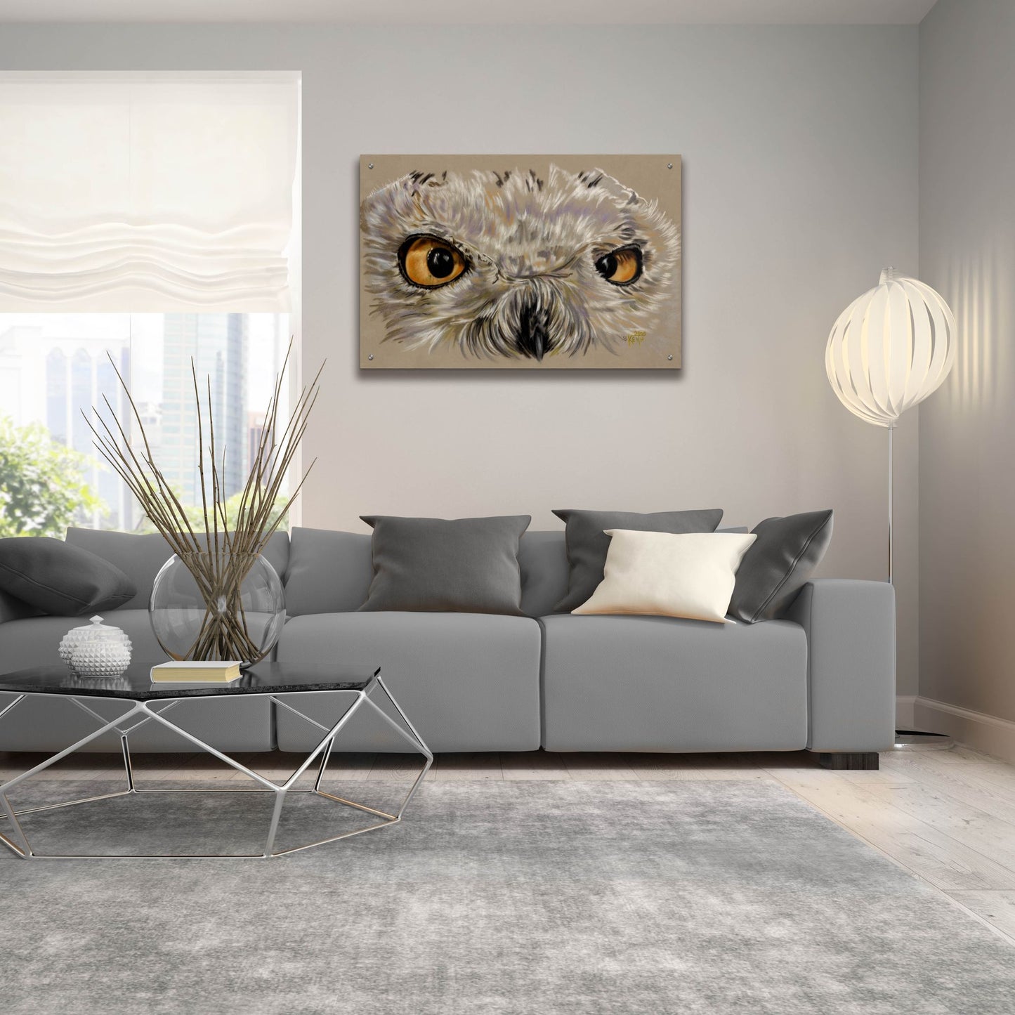 Epic Art 'Snowy Owl' by Barbara Keith, Acrylic Glass Wall Art,36x24