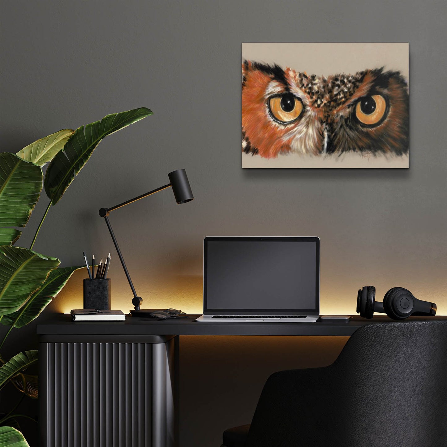 Epic Art 'Great Horned Owl' by Barbara Keith, Acrylic Glass Wall Art,16x12