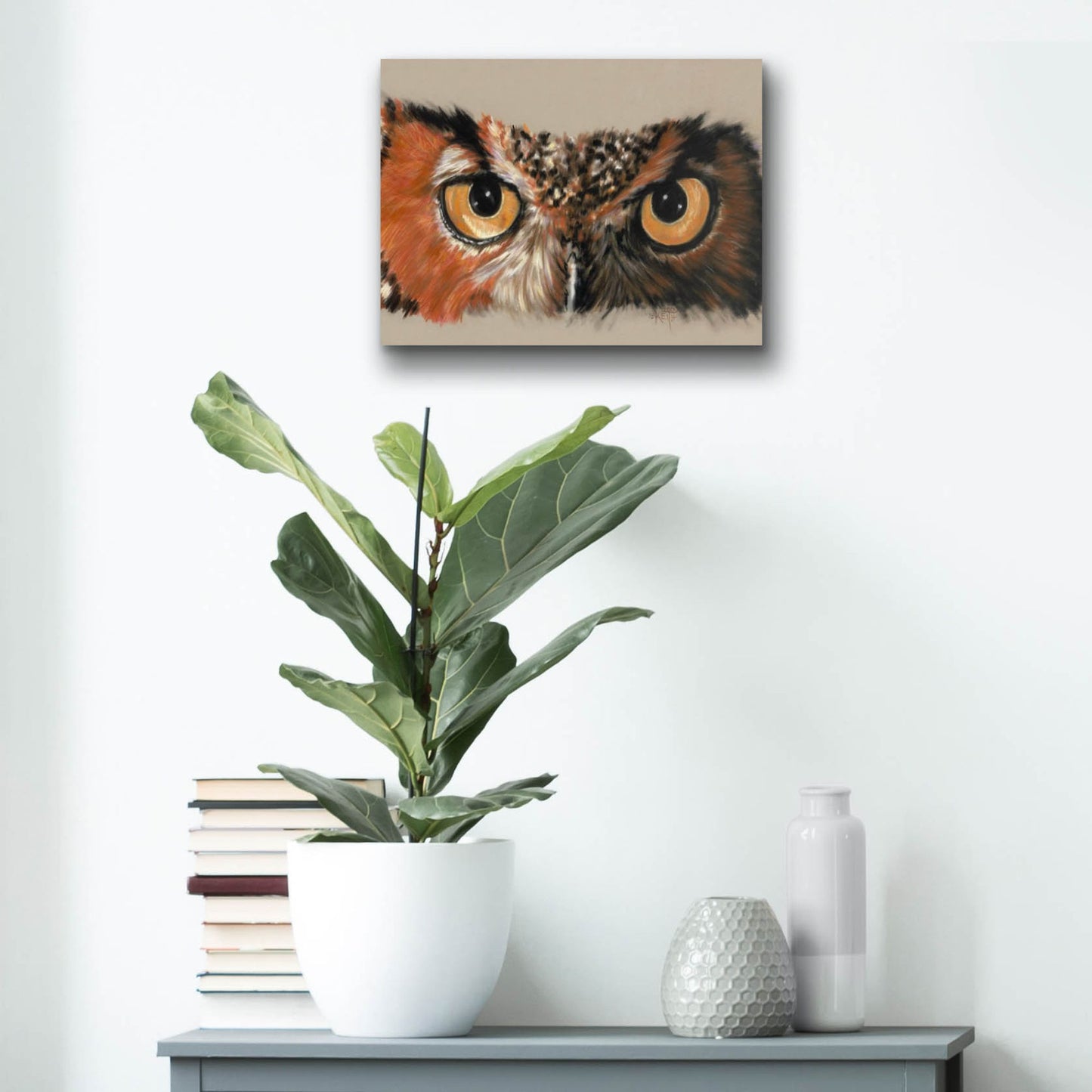 Epic Art 'Great Horned Owl' by Barbara Keith, Acrylic Glass Wall Art,16x12