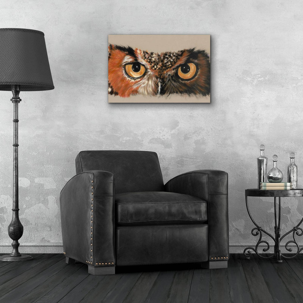 Great Horned Owl by Barbara Keith - 24x16 acrylic wall art in a room
