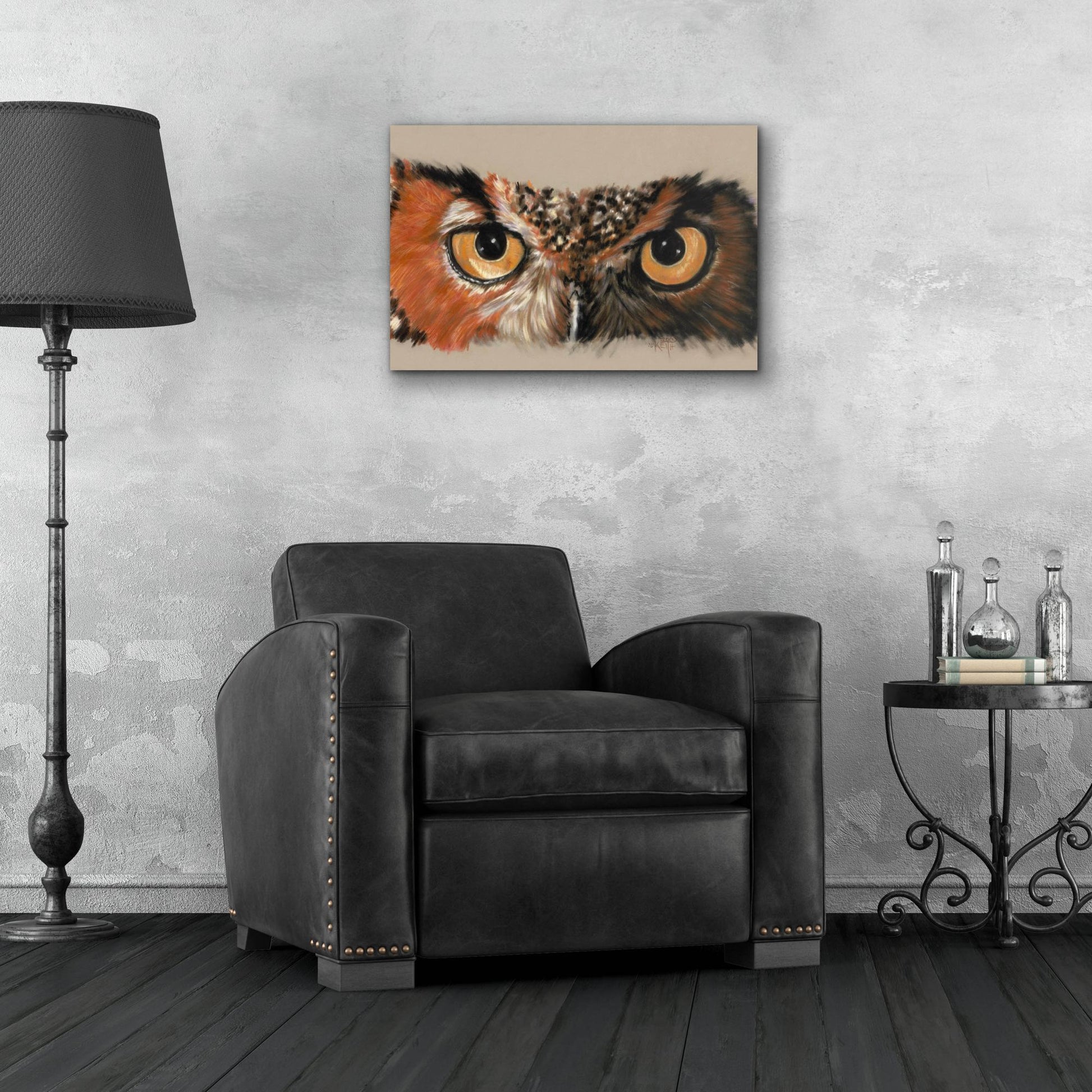 Epic Art 'Great Horned Owl' by Barbara Keith, Acrylic Glass Wall Art,24x16