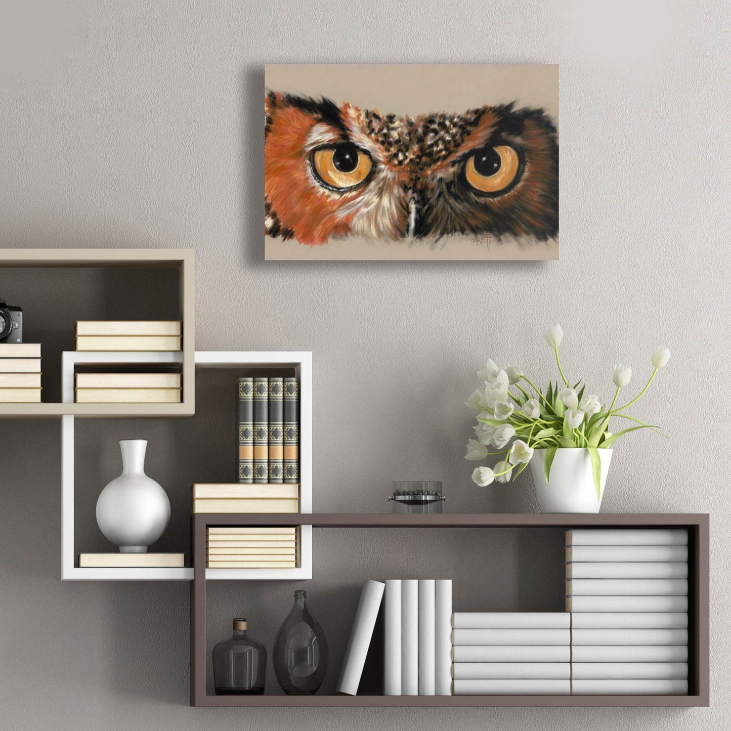 Epic Art 'Great Horned Owl' by Barbara Keith, Acrylic Glass Wall Art,24x16