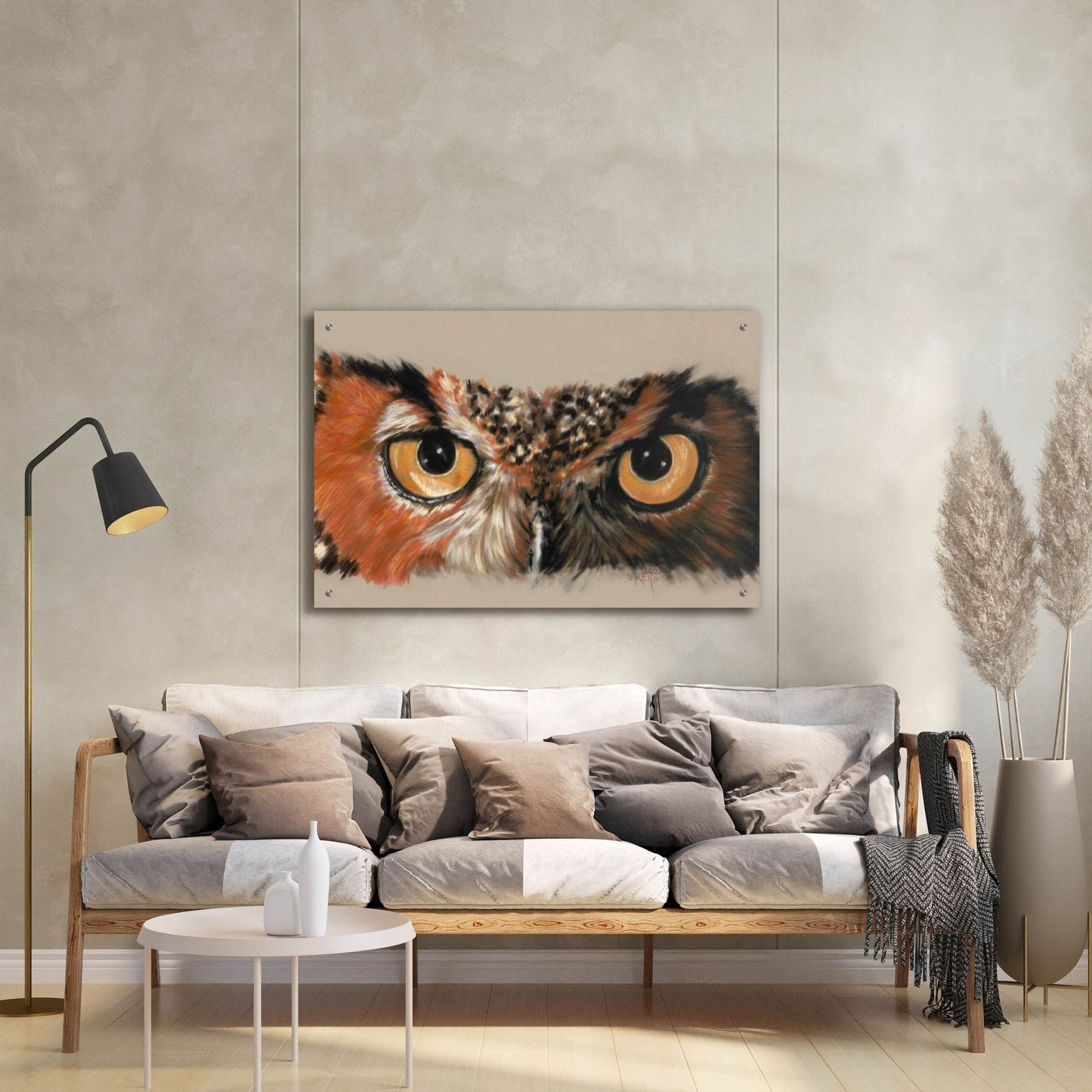 Epic Art 'Great Horned Owl' by Barbara Keith, Acrylic Glass Wall Art,36x24