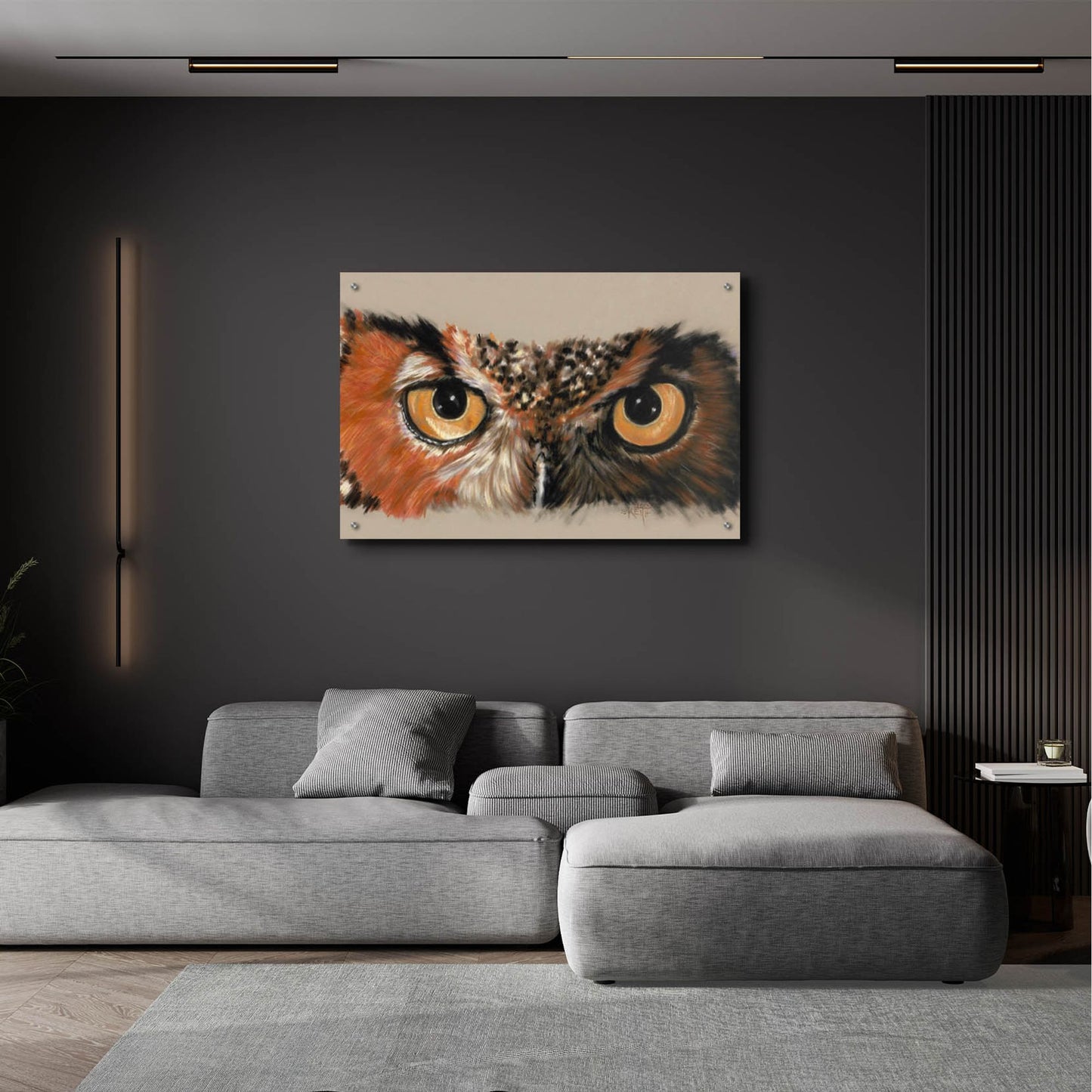 Epic Art 'Great Horned Owl' by Barbara Keith, Acrylic Glass Wall Art,36x24