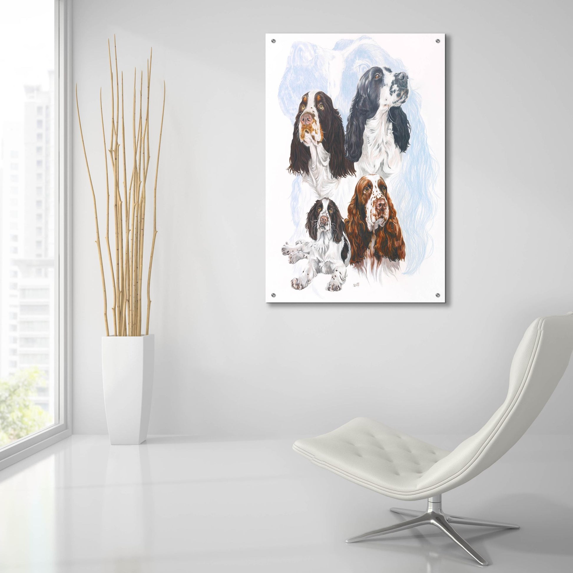 Epic Art 'Springer Spaniel' by Barbara Keith, Acrylic Glass Wall Art,24x36