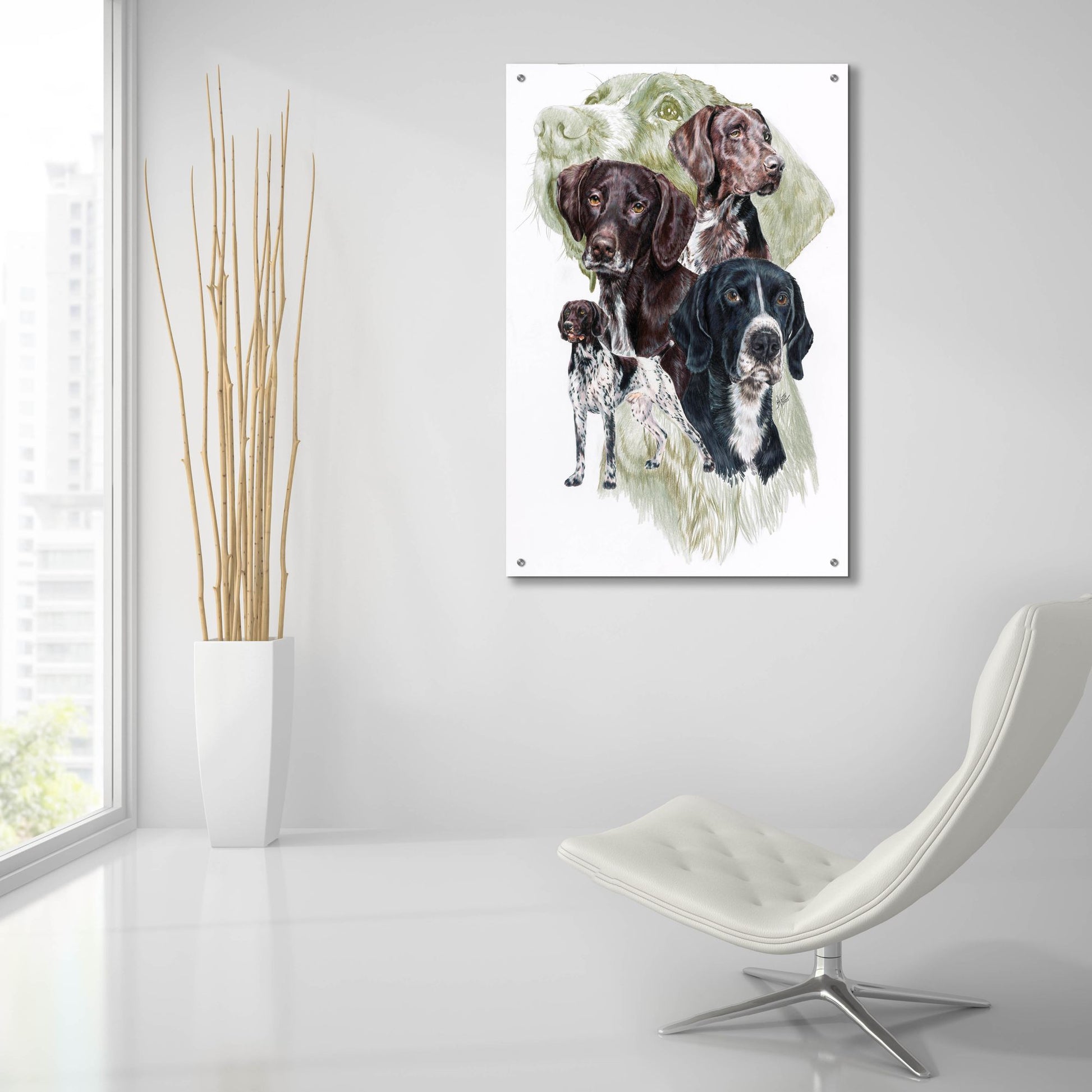 Epic Art 'German Short Haired Pointer' by Barbara Keith, Acrylic Glass Wall Art,24x36